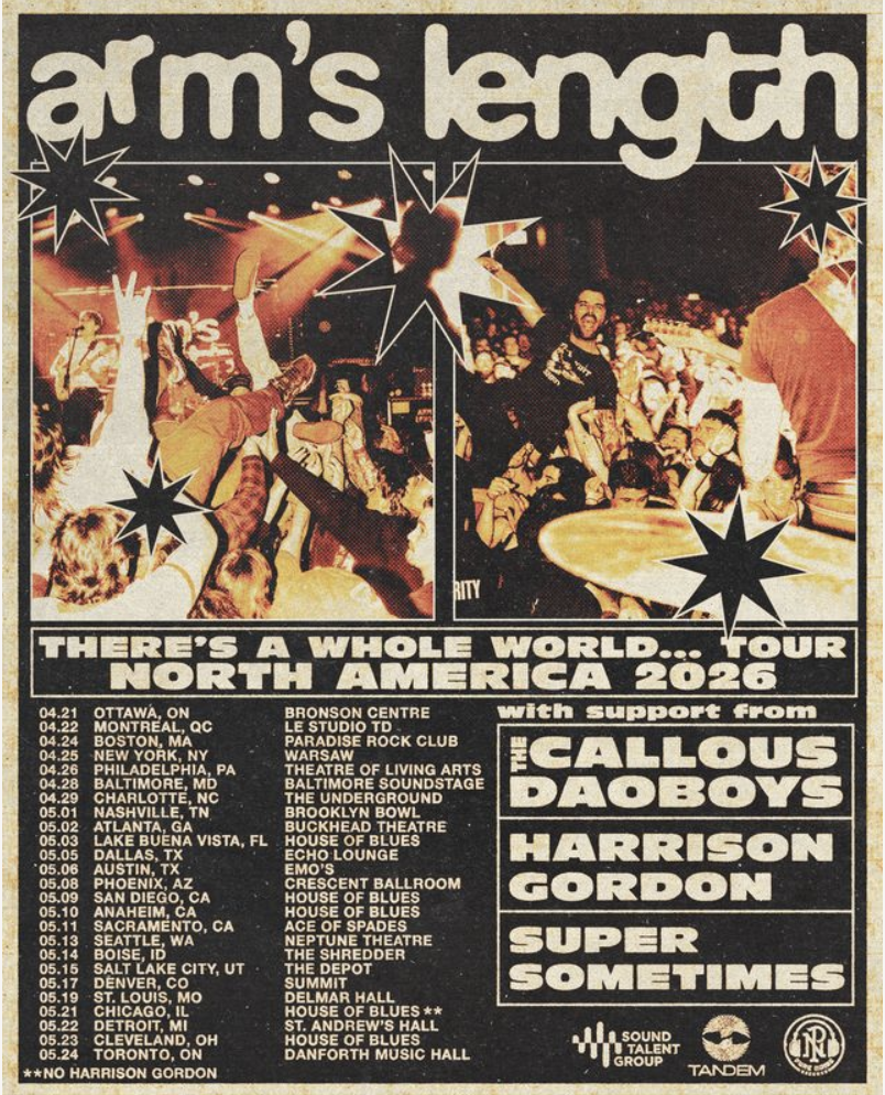Arm's Length Announce 2026 Headline Tour