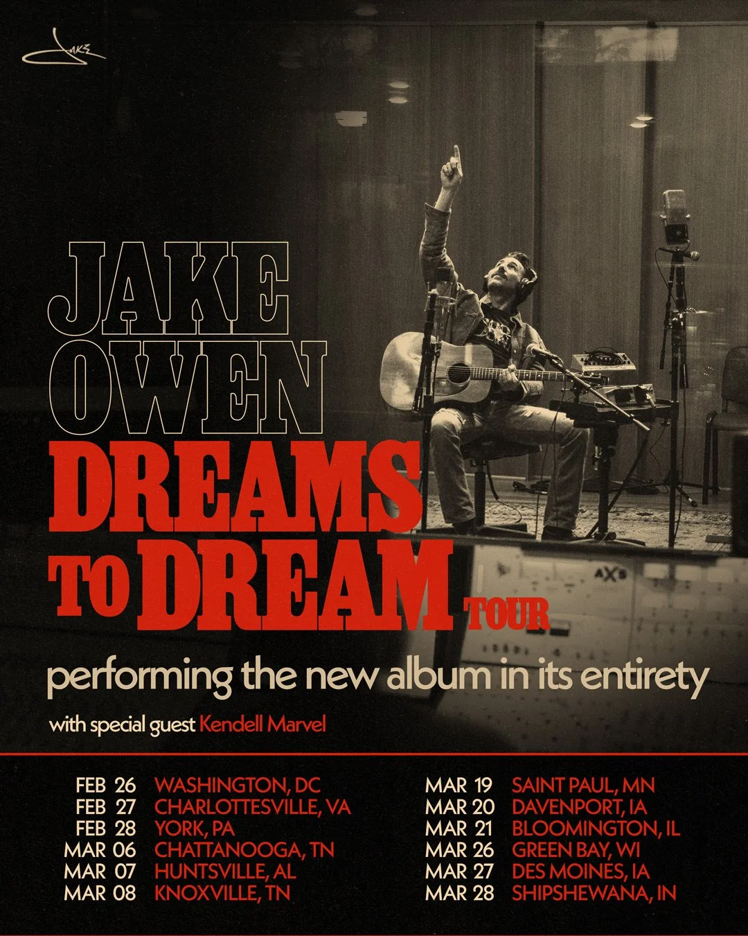 Jake Owen's Dreams to Dream Tour kicks off tomorrow in DC
