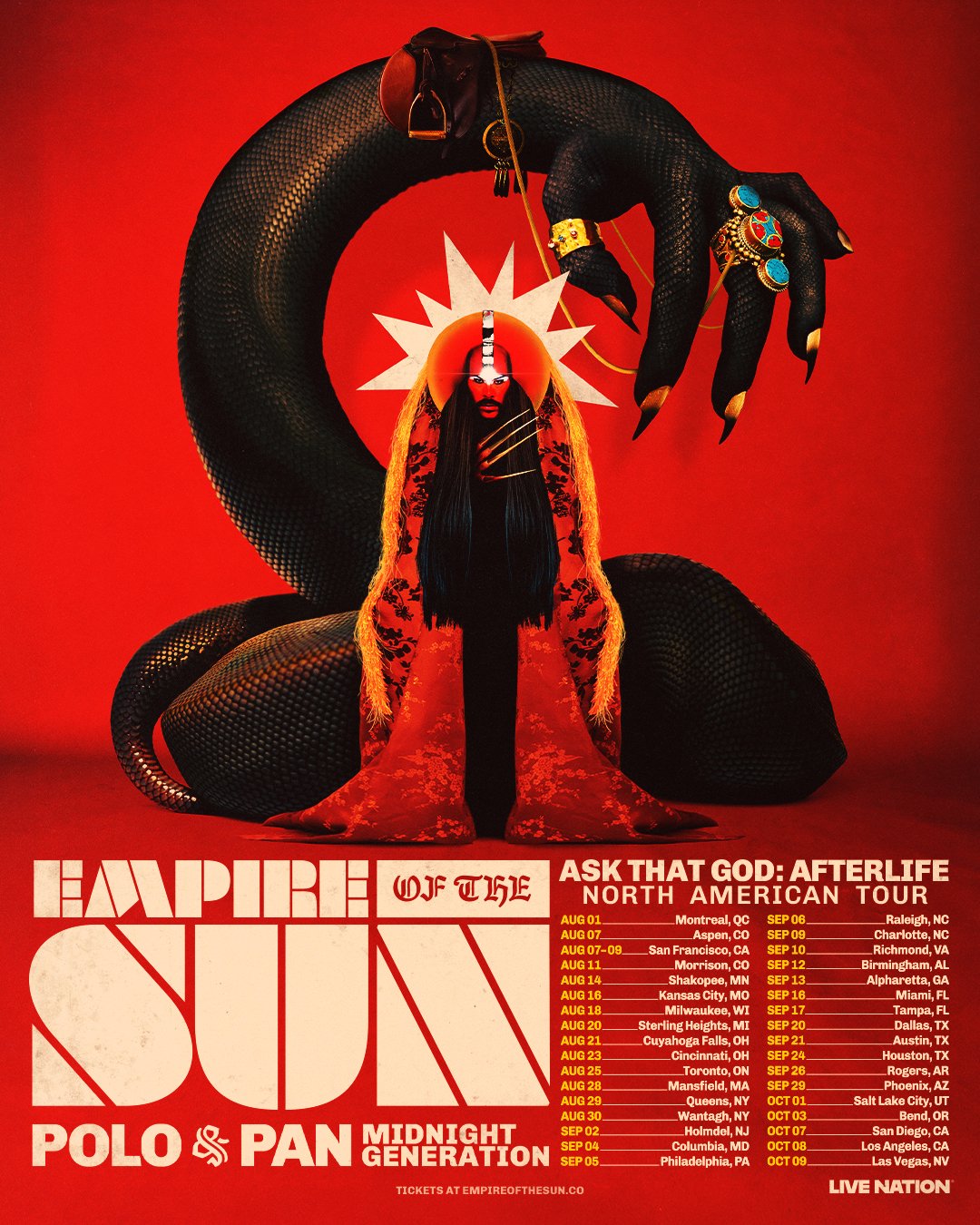 EMPIRE OF THE SUN ANNOUNCE ASK THAT GOD TOUR: AFTERLIFE