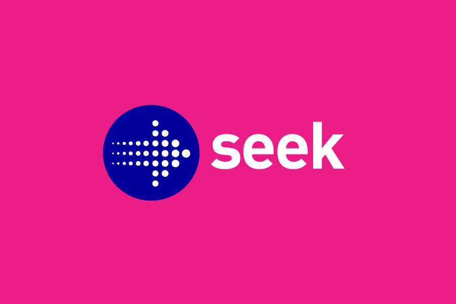 Seek Logo pink background