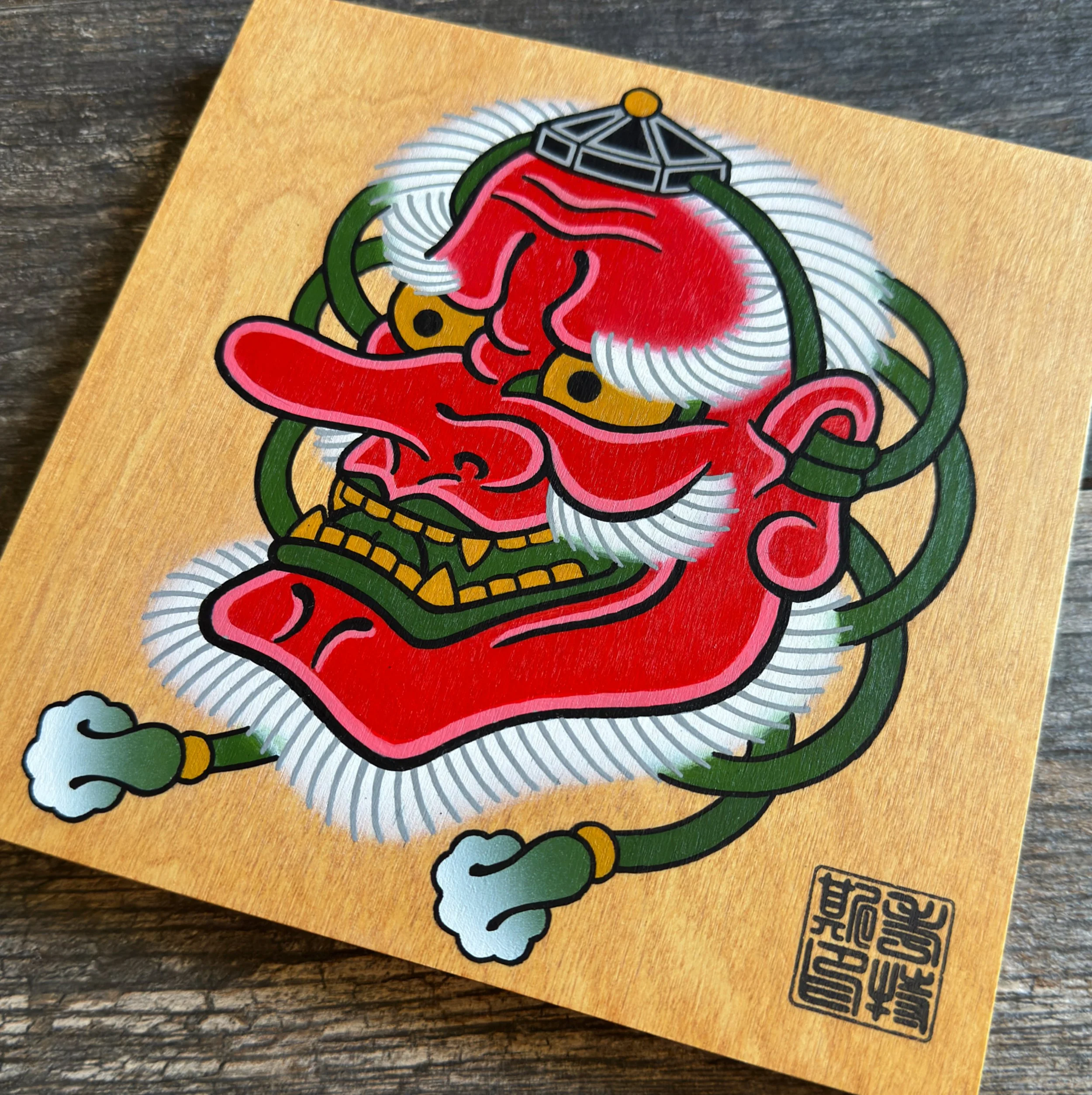Tengu Mask Original Painting