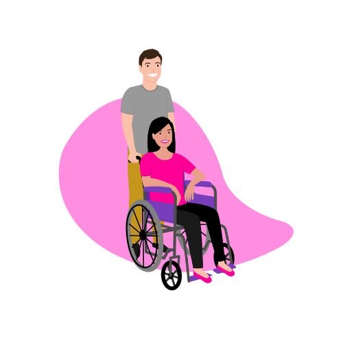 Image of NDIS Support Worker with client. Symbolic oif the NDIS Support Worker Service Agreement template.