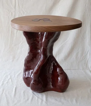Red Puzzle Side Table