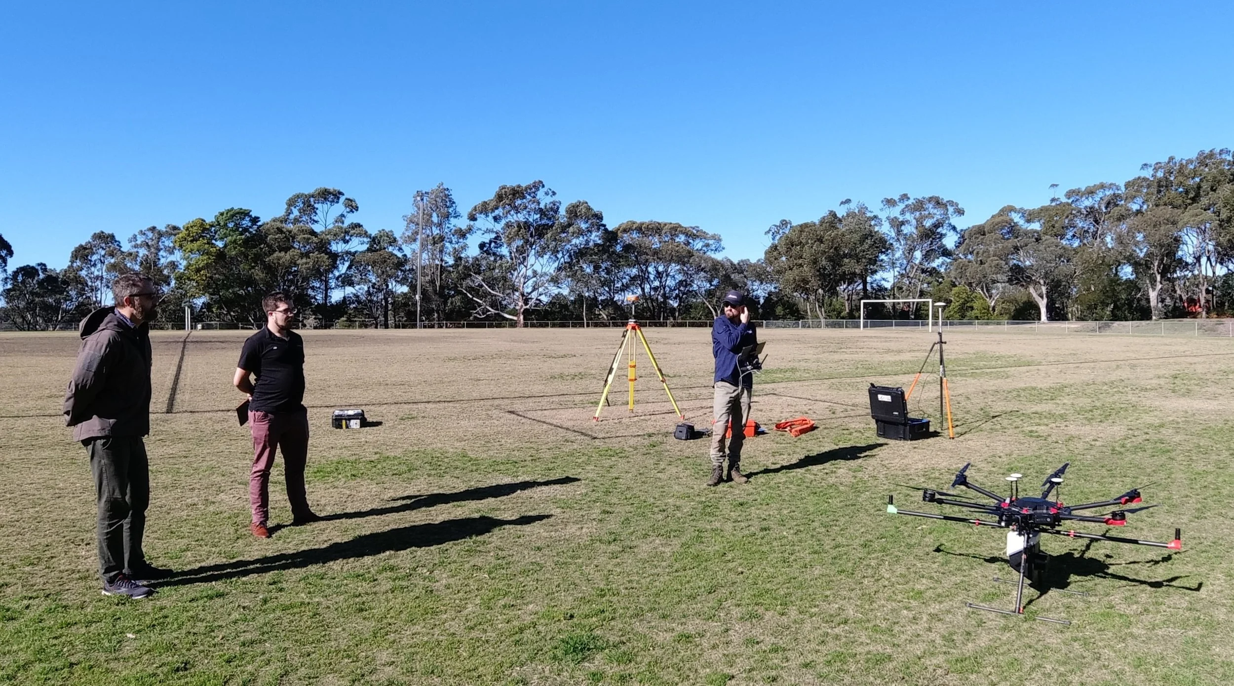 The unit mounts quickly to a Matrice 600 Pro drone.
