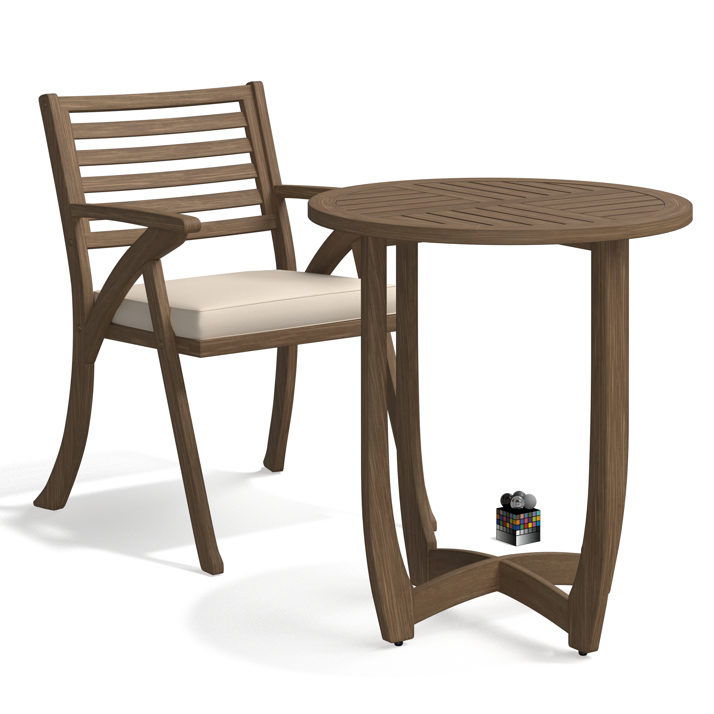 Wooden Deck Chair and Table