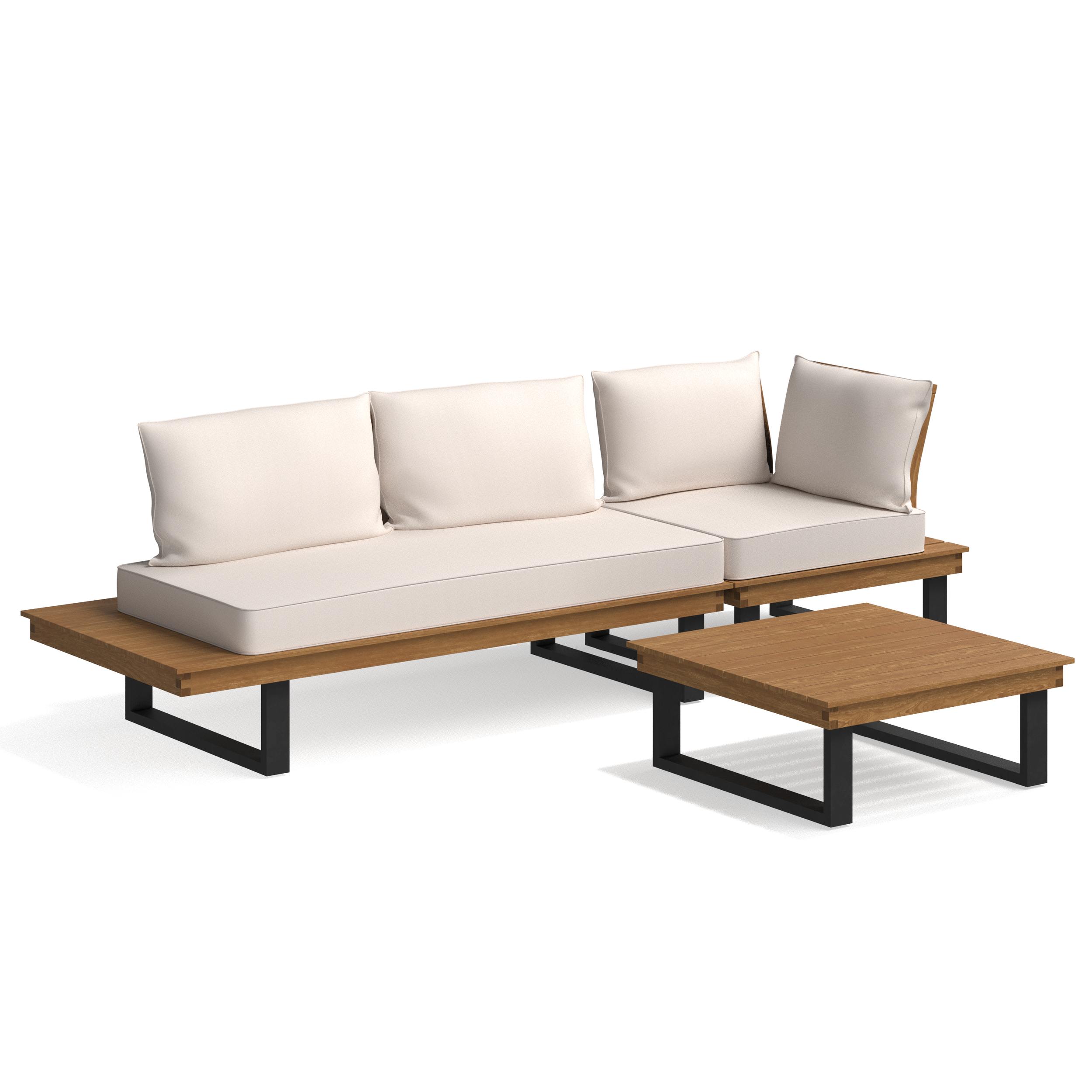 Wooden Deck couch and Table