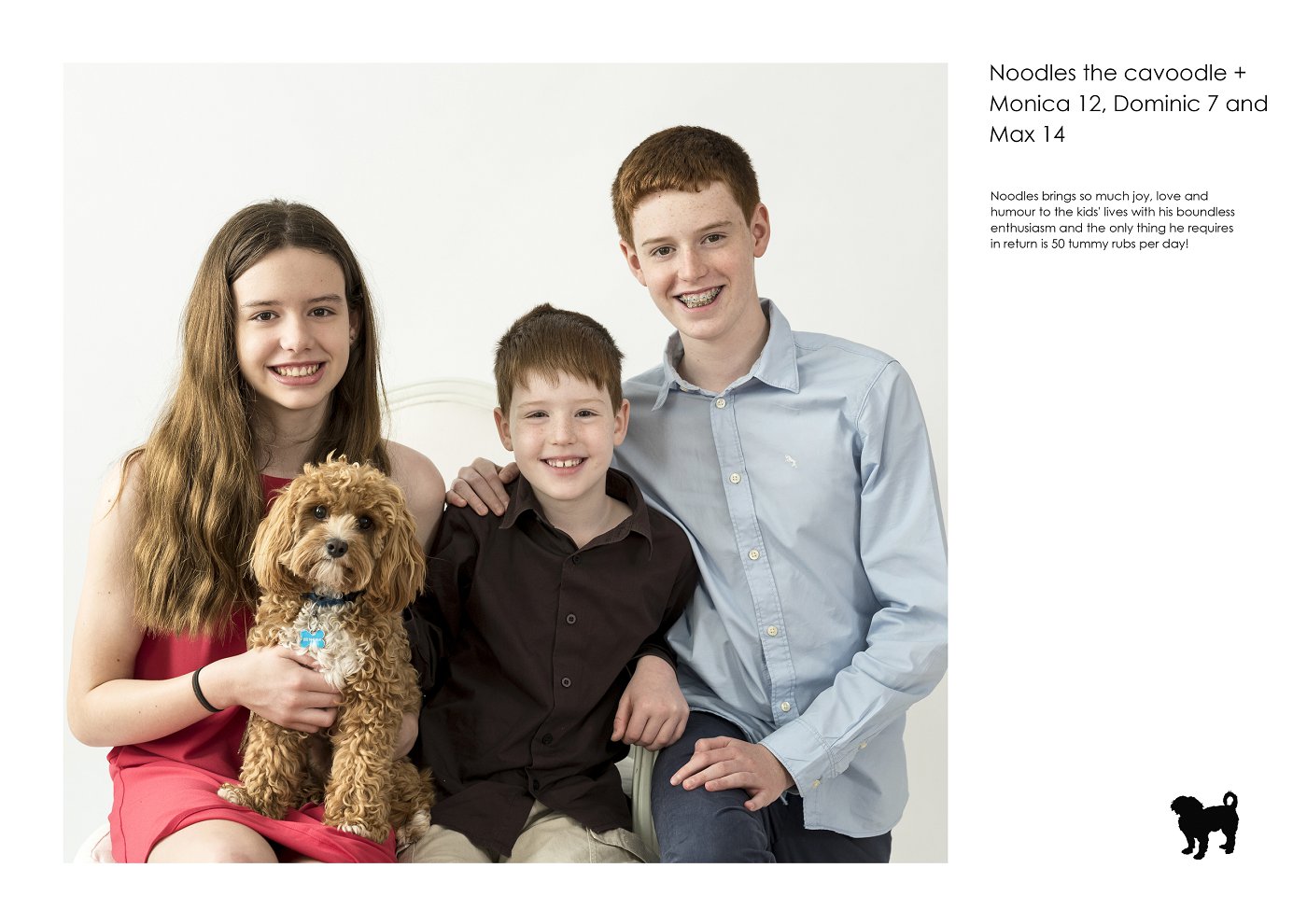 family portrait with dog sydney