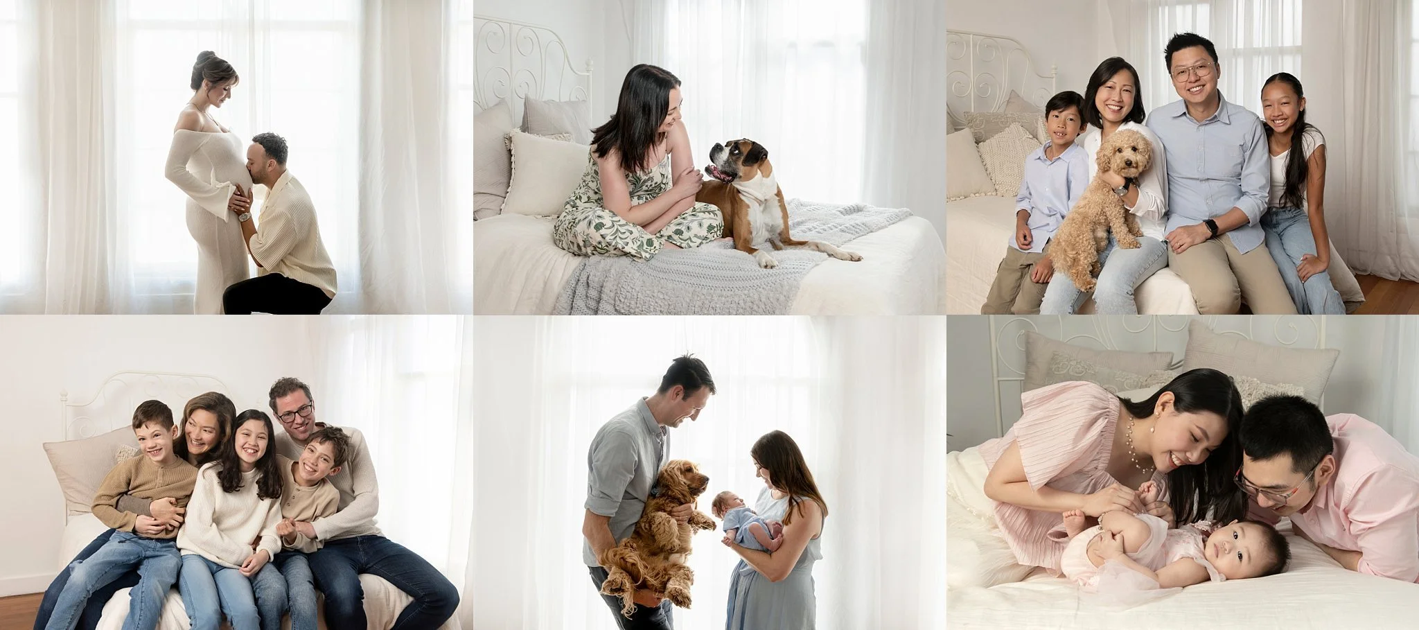 a group of images of family photos all captured in the uber photography studio in Gordon on Sydney's North Shore