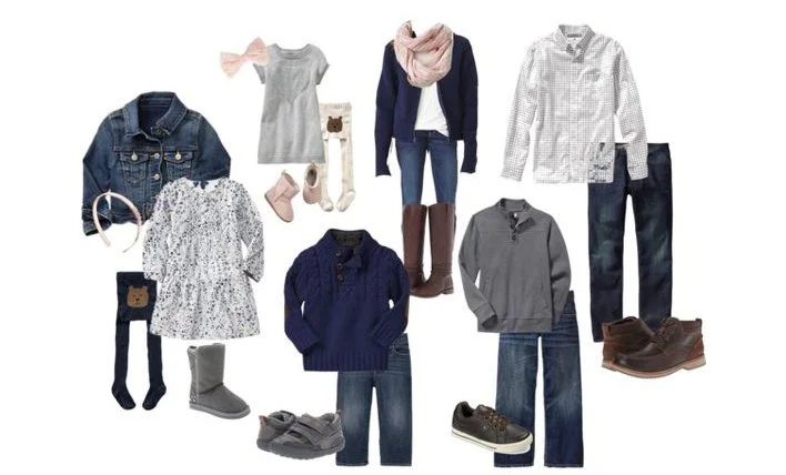 blue and grey colour inspiration for a family photography session