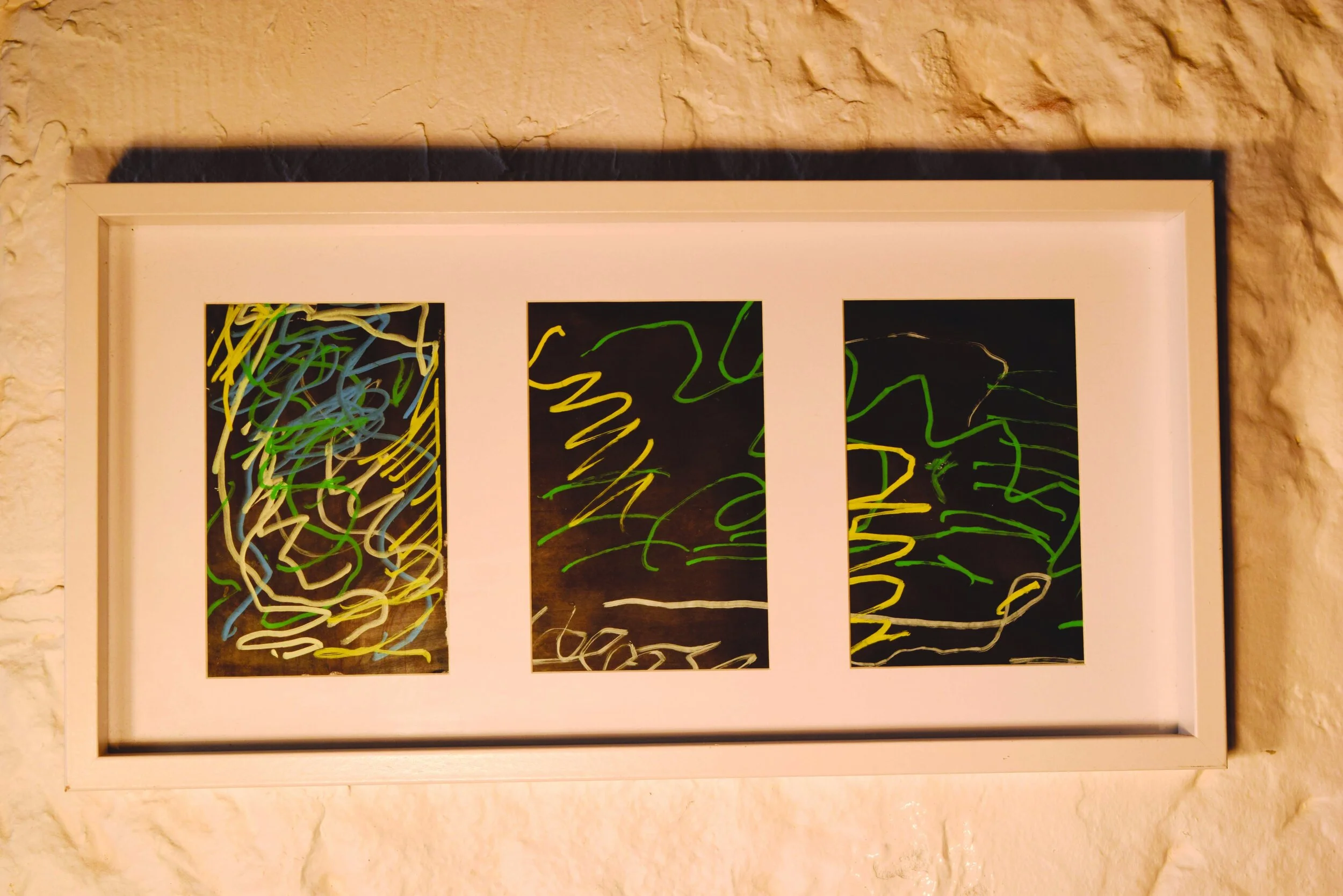 Triptych on Black Paper - Jo Steele