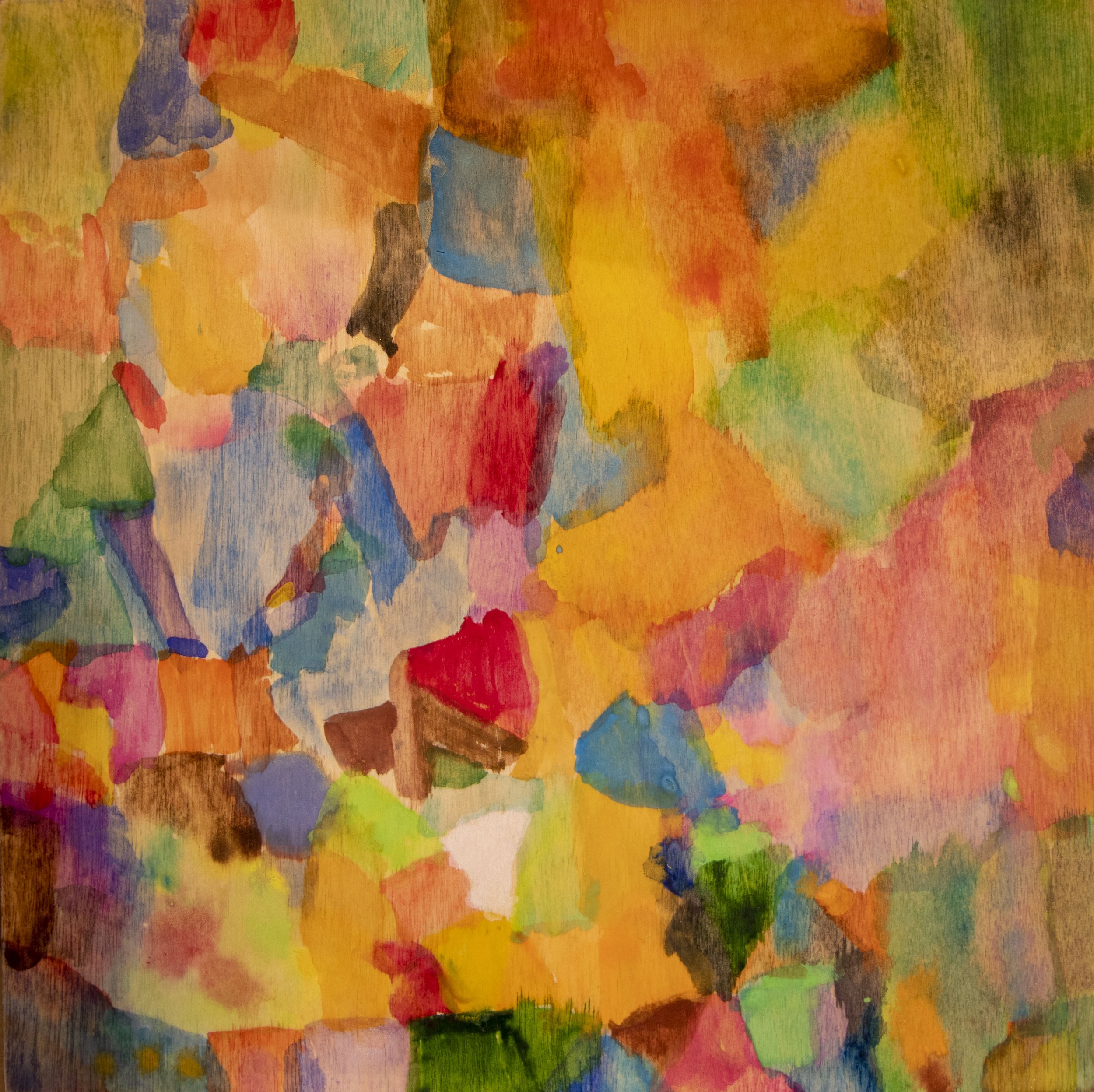 Anna Hall, Colour Pattern on wood canvas 1