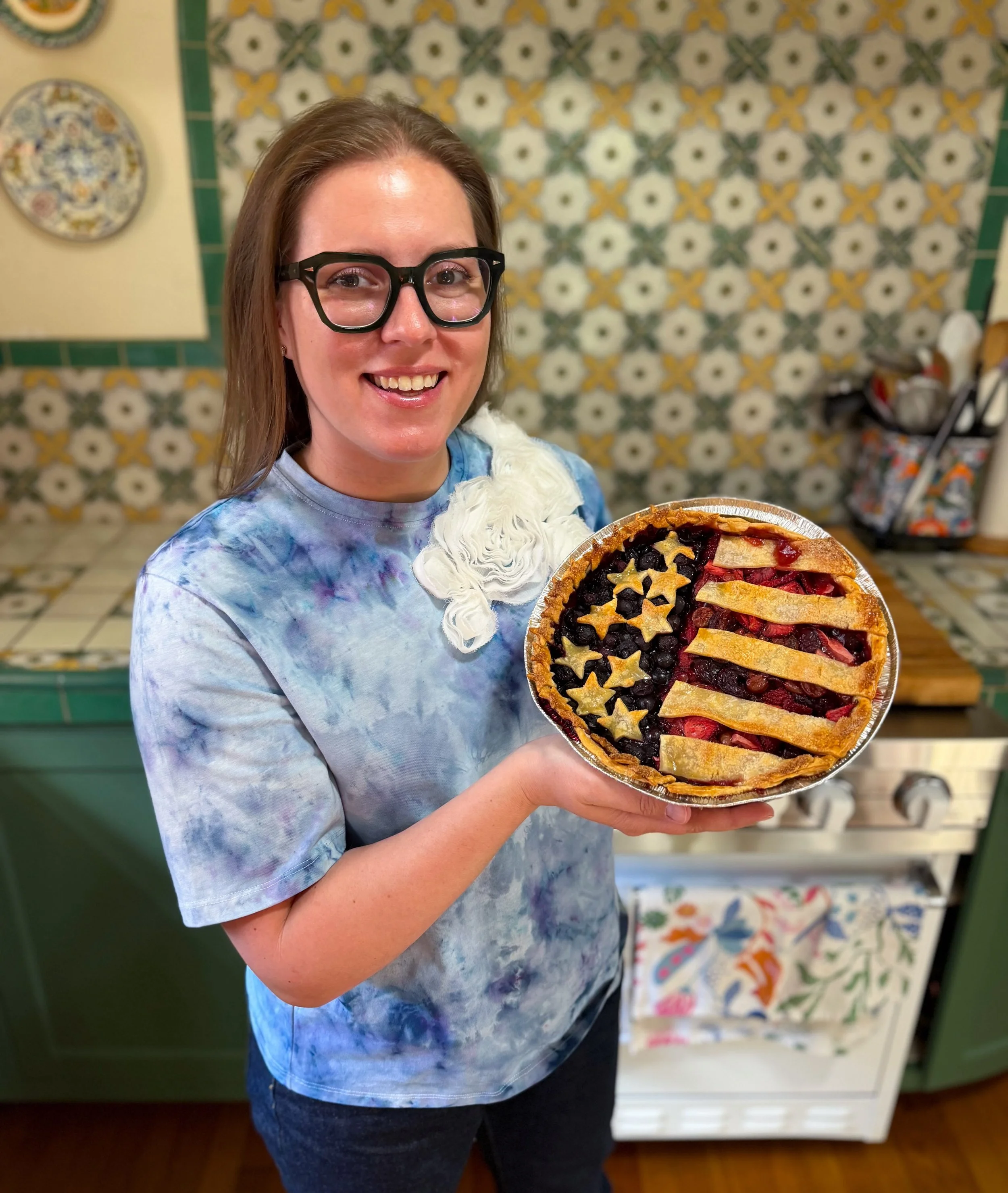 🇺🇸 Happy Fourth of July, y&rsquo;all! 🇺🇸 I made a Stars and Stripes pie this afternoon with blueberry and lemon zest for our star section with sweet cherry/sour cherry/strawberry/almond filling for the stripes! 

This 250th year of this nation is