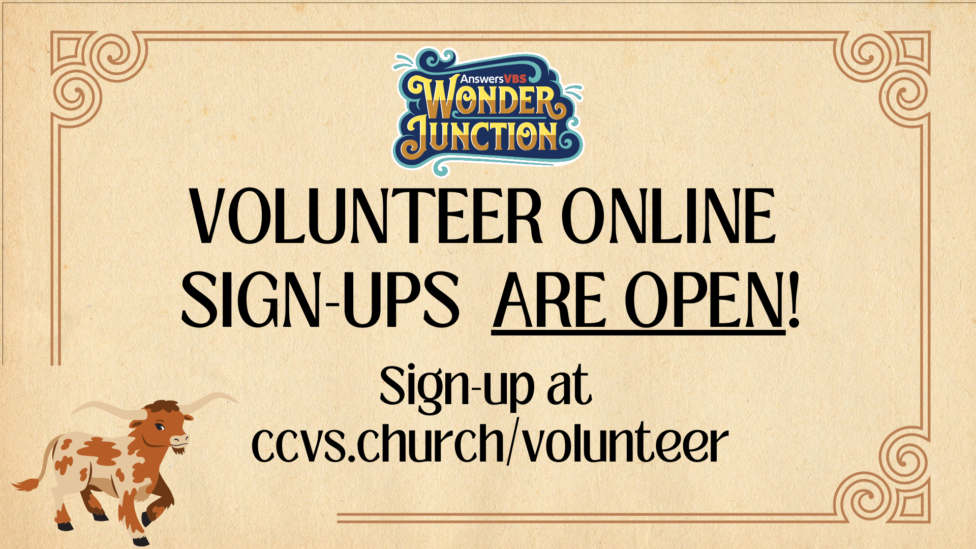 VBS VOLUNTEER Registration is Open