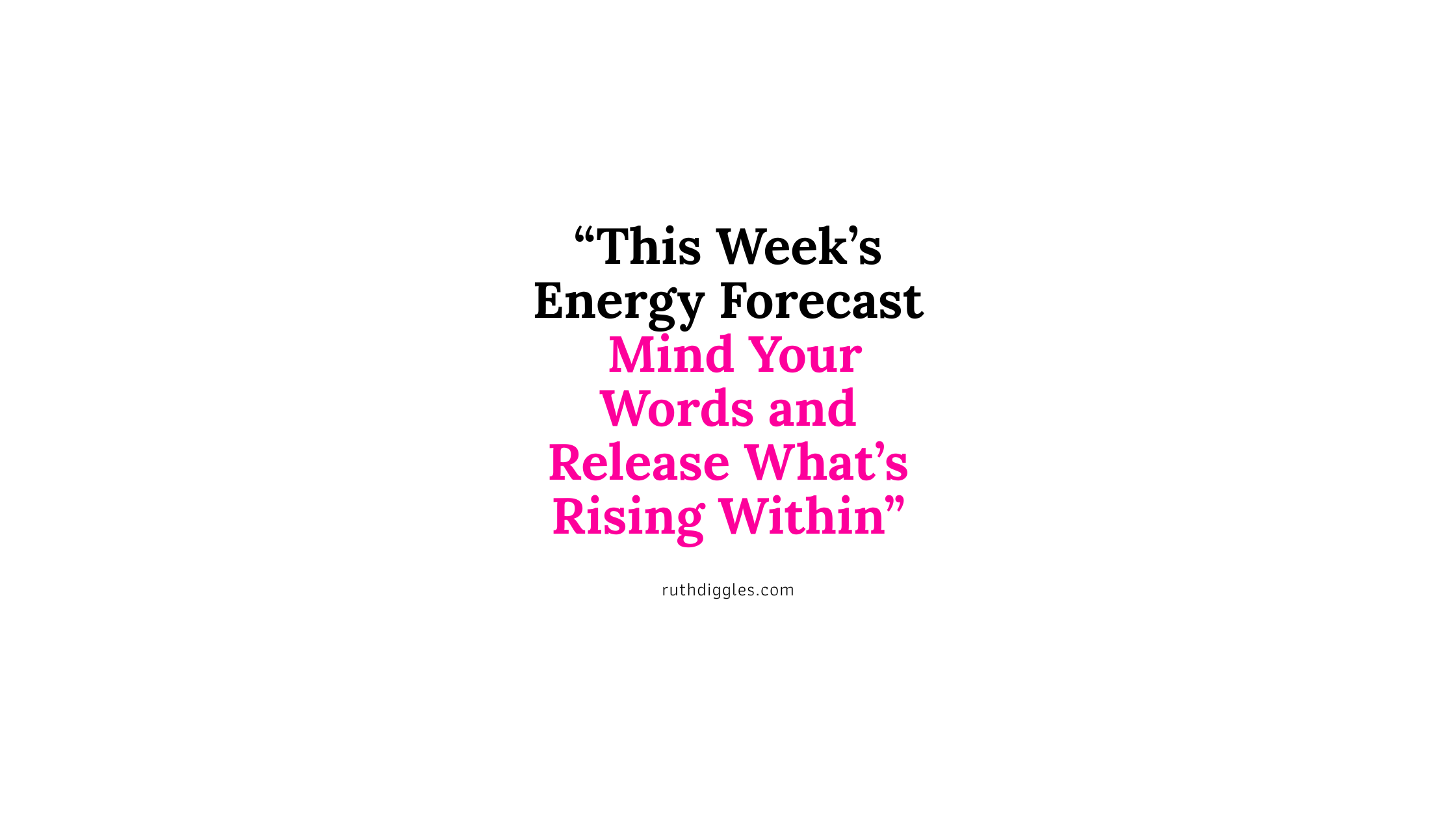 This Week’s Energy Forecast