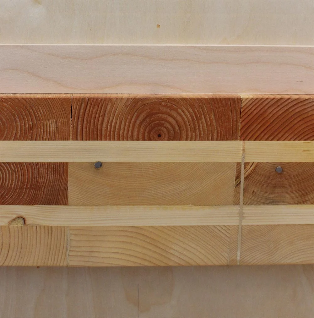 Cross section of a 5-ply CLT slab.
