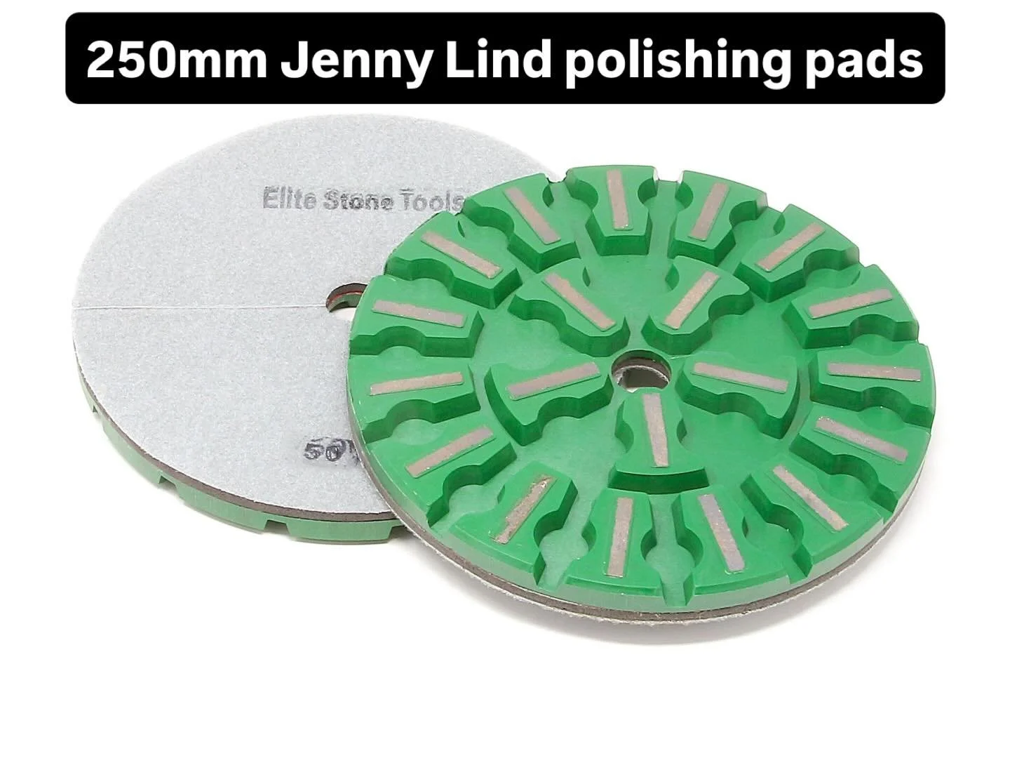 250mm Jenny Lind Velcro backed polishing pads. Metal bond and resin bond, 30 grit up to 6000 grit
#polishing #elitestonetools #diamondpolishing #marble #worktop