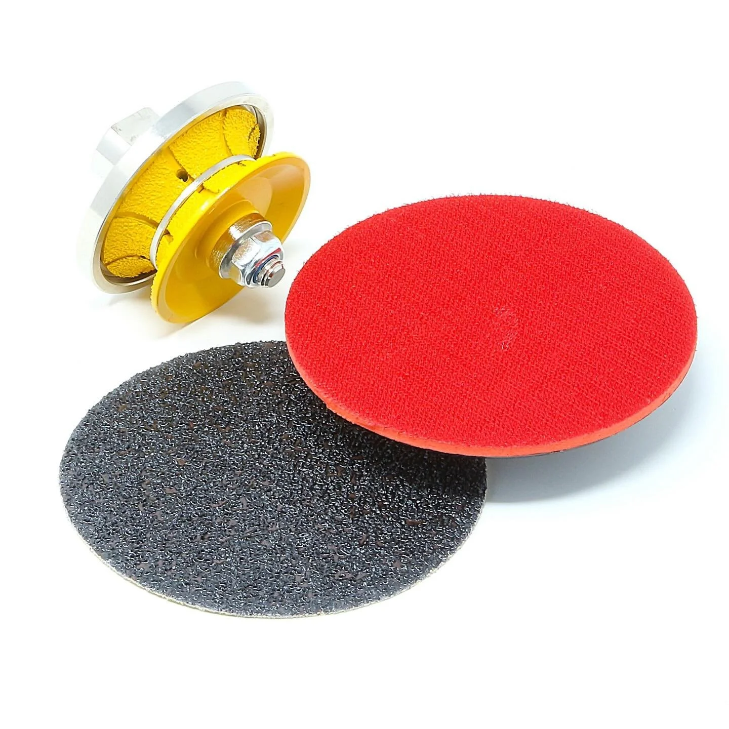 Bullnosing starter sets - vacuum brazed M14 bullnose tool comes with 125mm backing back and silicon carbide sanding discs. This can be used on porcelain, ceramics, sandstone, limestone and many more materials. Everything you need in one box to get go