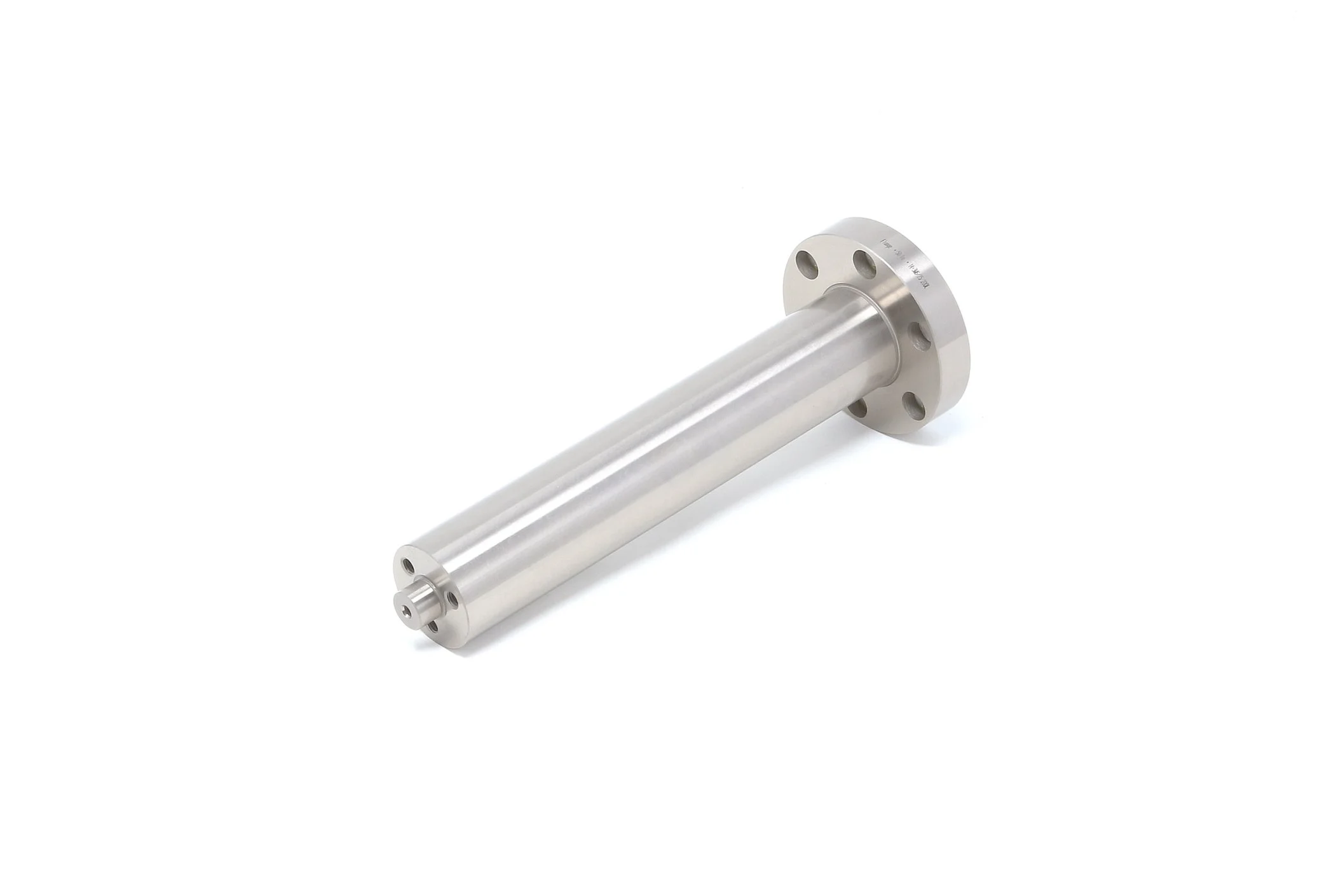 CNC Adaptor - M6 63mm Female Flange to 50mm stubbing 14mm bore 3no. M6