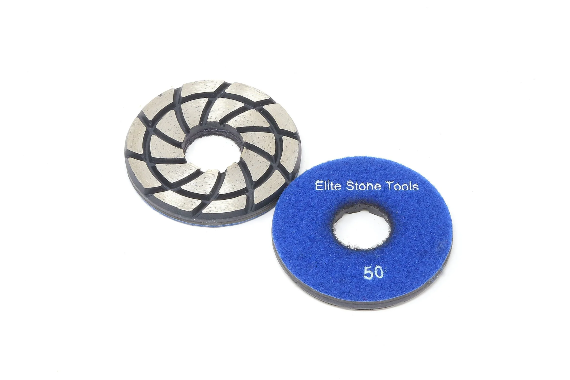 100mm Metal Bonded grinding pad with velcro backing - 30 to 400 grit