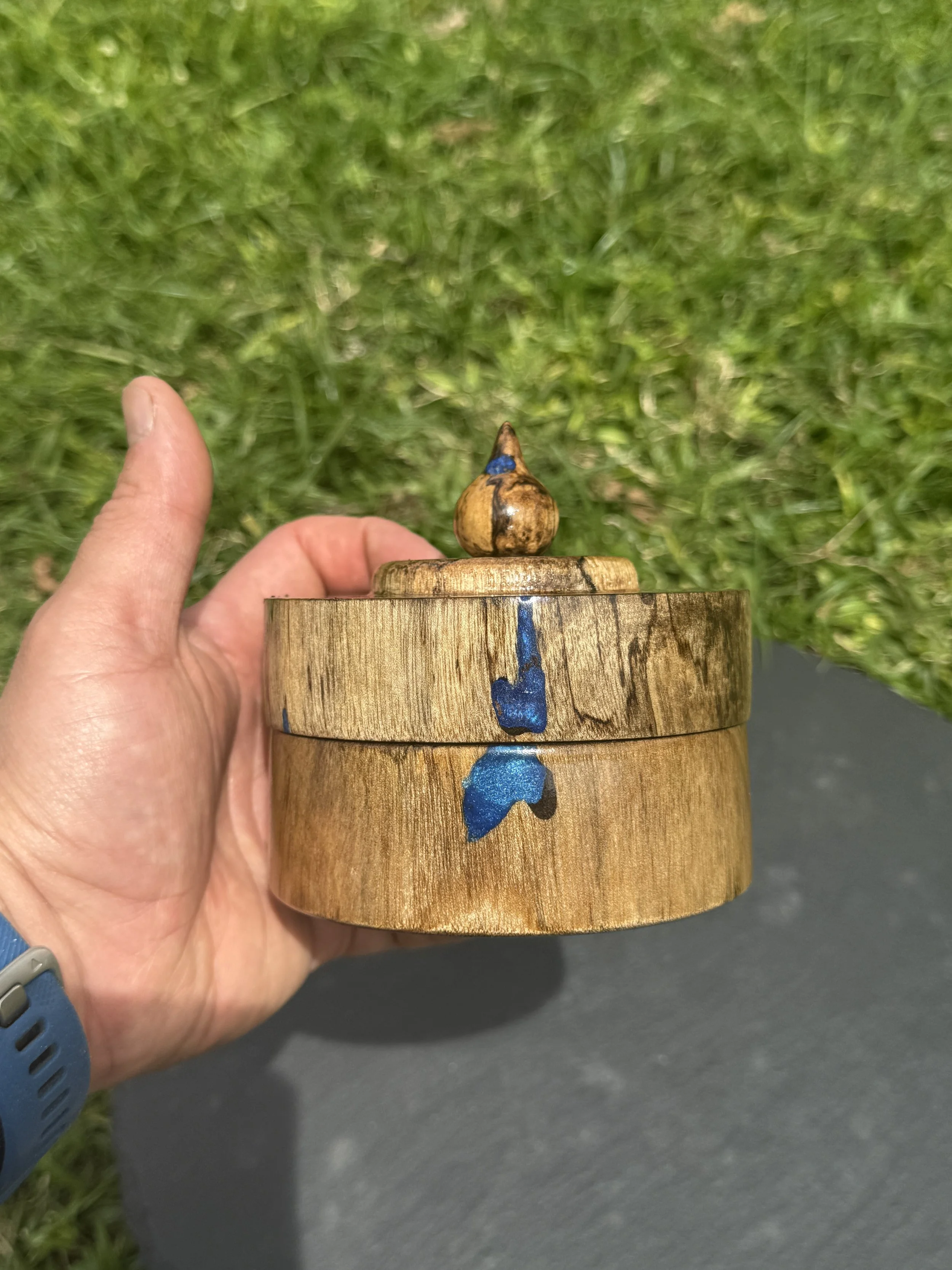 Hawaiian spalted Eucalyptus box with resin inlay