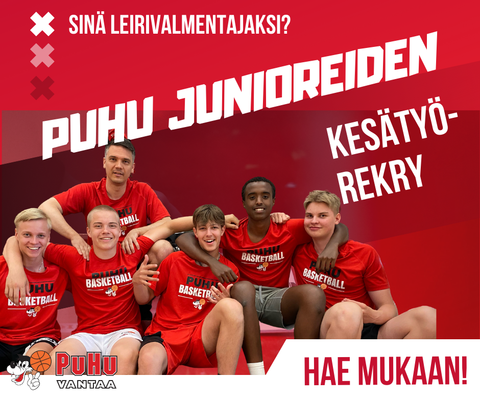 HAKU ON KÄYNNISSÄ! KESÄTÖIHIN PUHU JUNIOREIDEN LEIRIVALMENTAJAKSI?