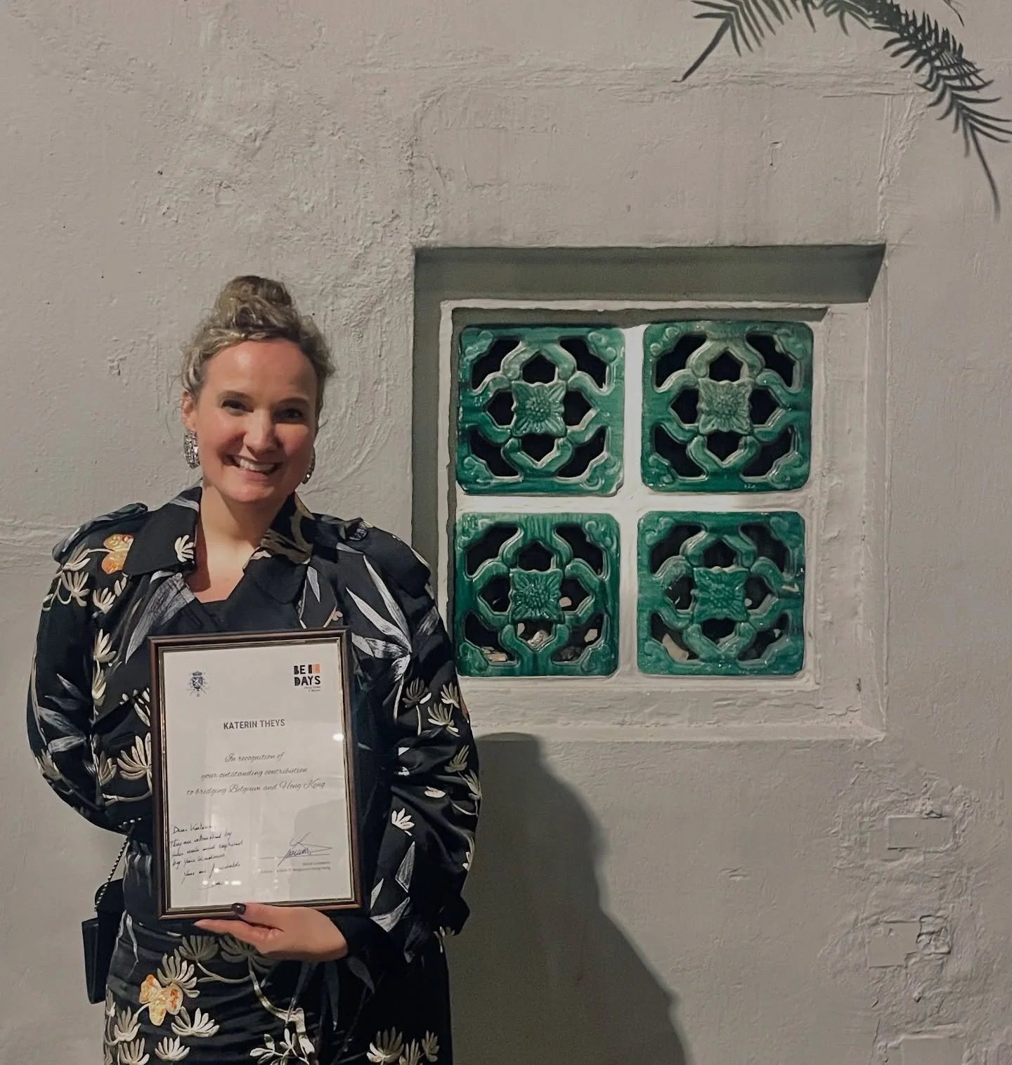 I am incredibly grateful to have received this special recognition from Mr. Lomastro, Consul General of Belgium in Hong Kong.

What began 12 years ago, as an internship at the Belgian partnership to BoDW, connecting Belgium and Hong Kong, has grown i