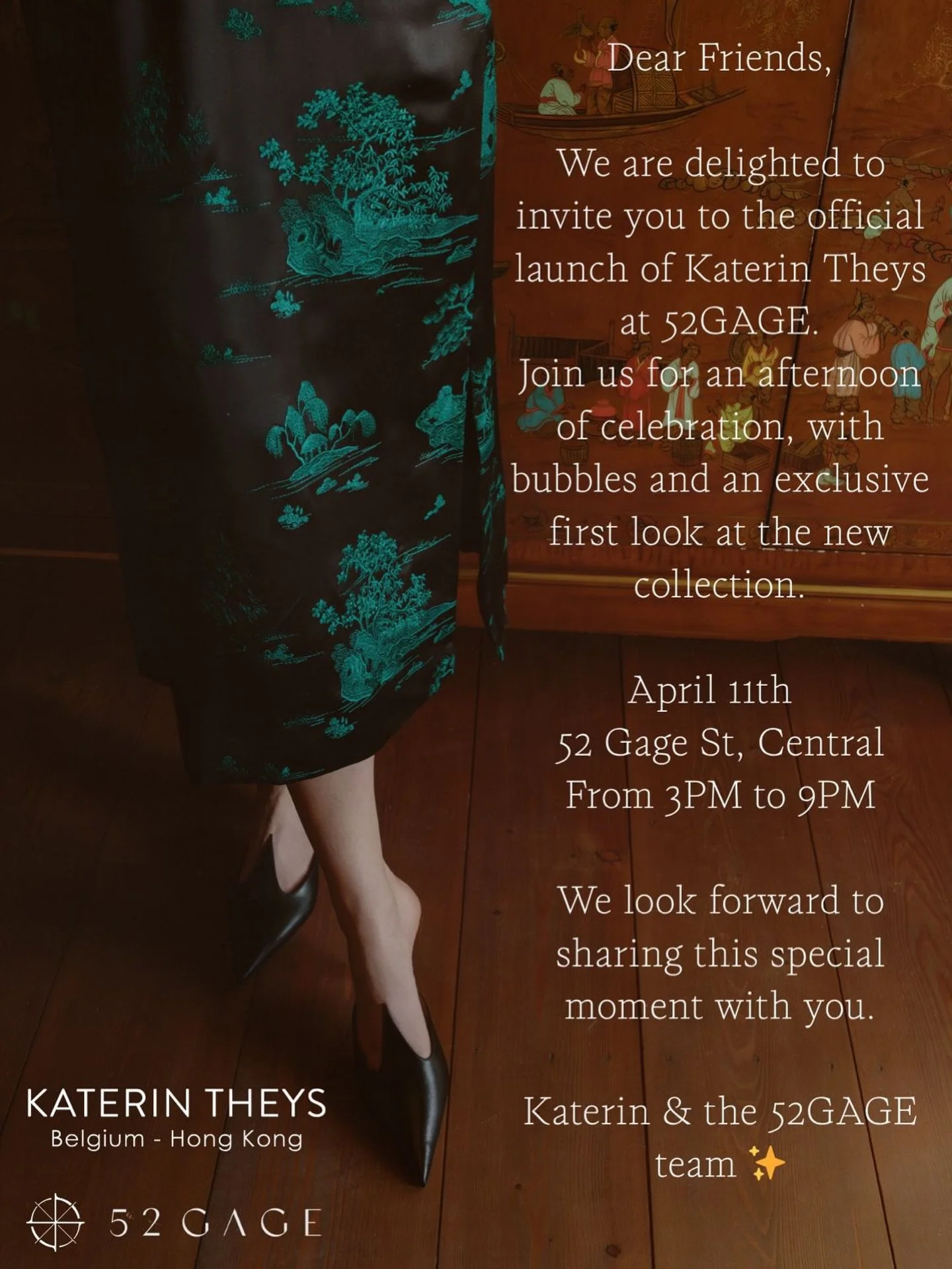 So looking forward to welcoming you this Saturday at 52 Gage, Central, Hong Kong ✨