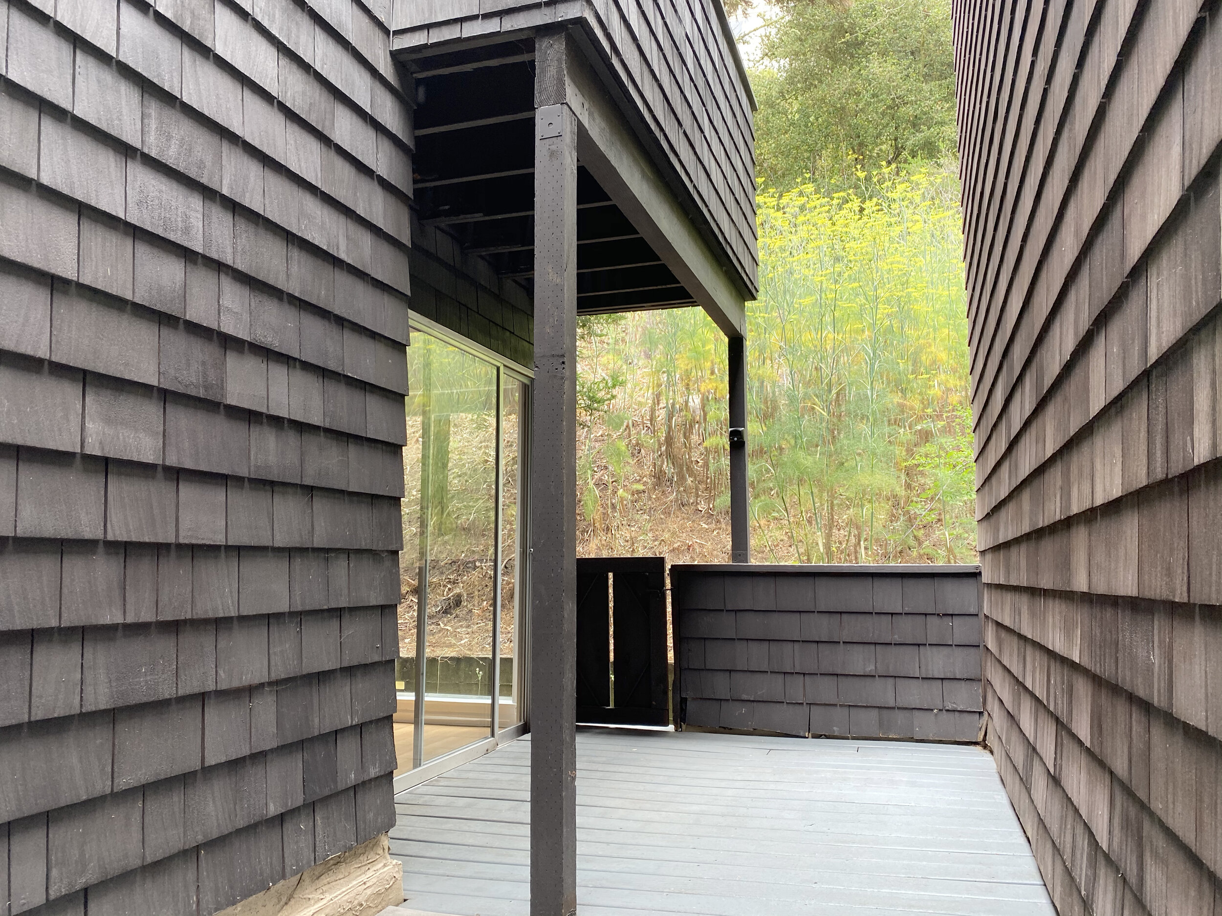 Private deck with view of nature and hillside