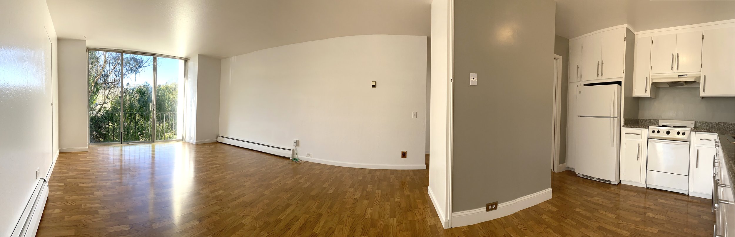 Pano view Living room /Kitchen