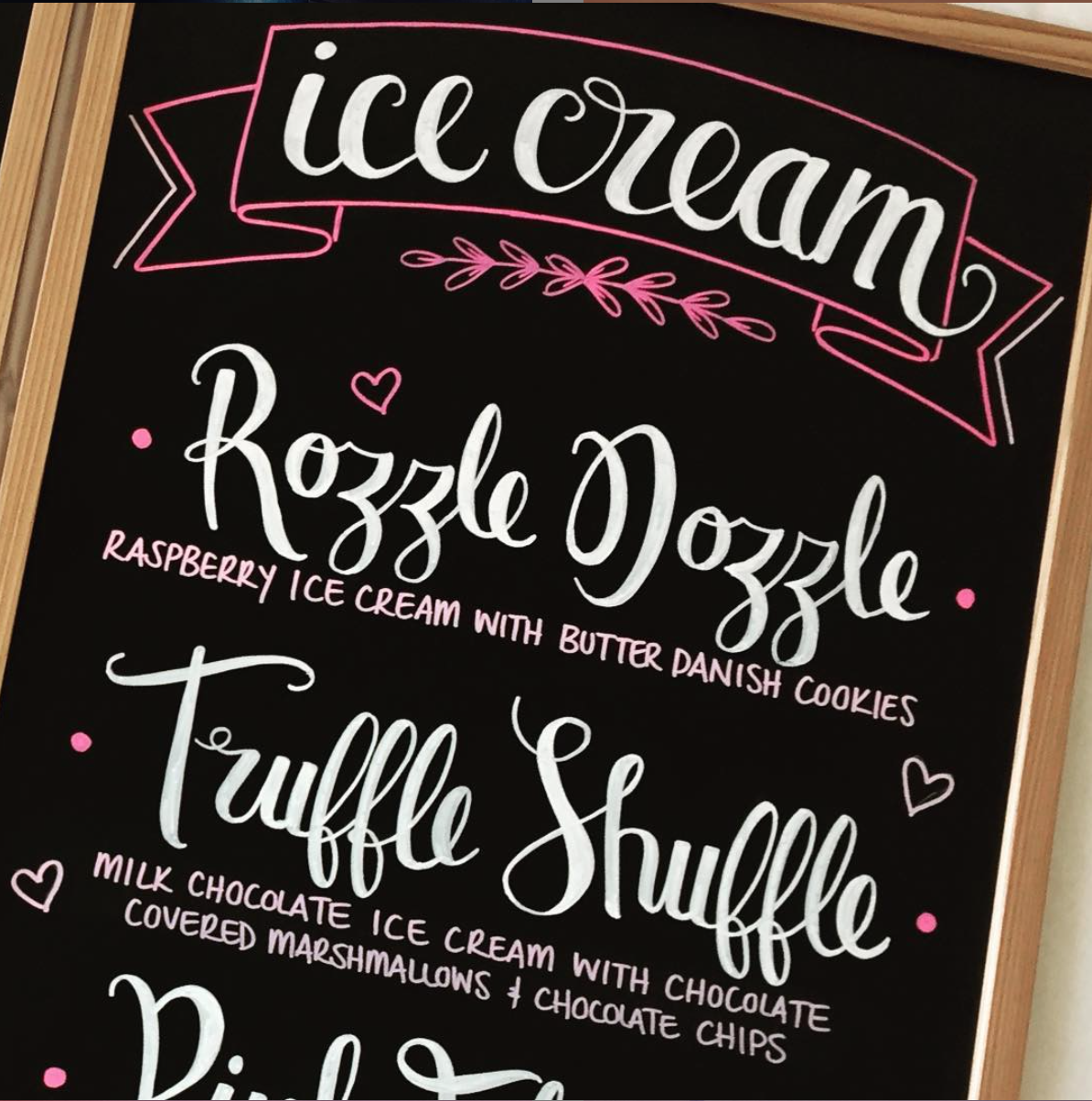 Wedding menu chalkboard sign