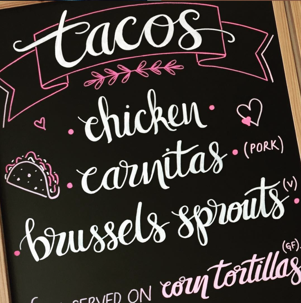 Wedding menu chalkboard sign