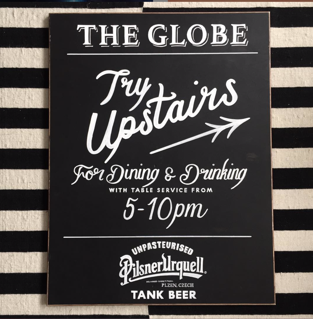 Hand painted pub chalkboard infographics and menu boards.