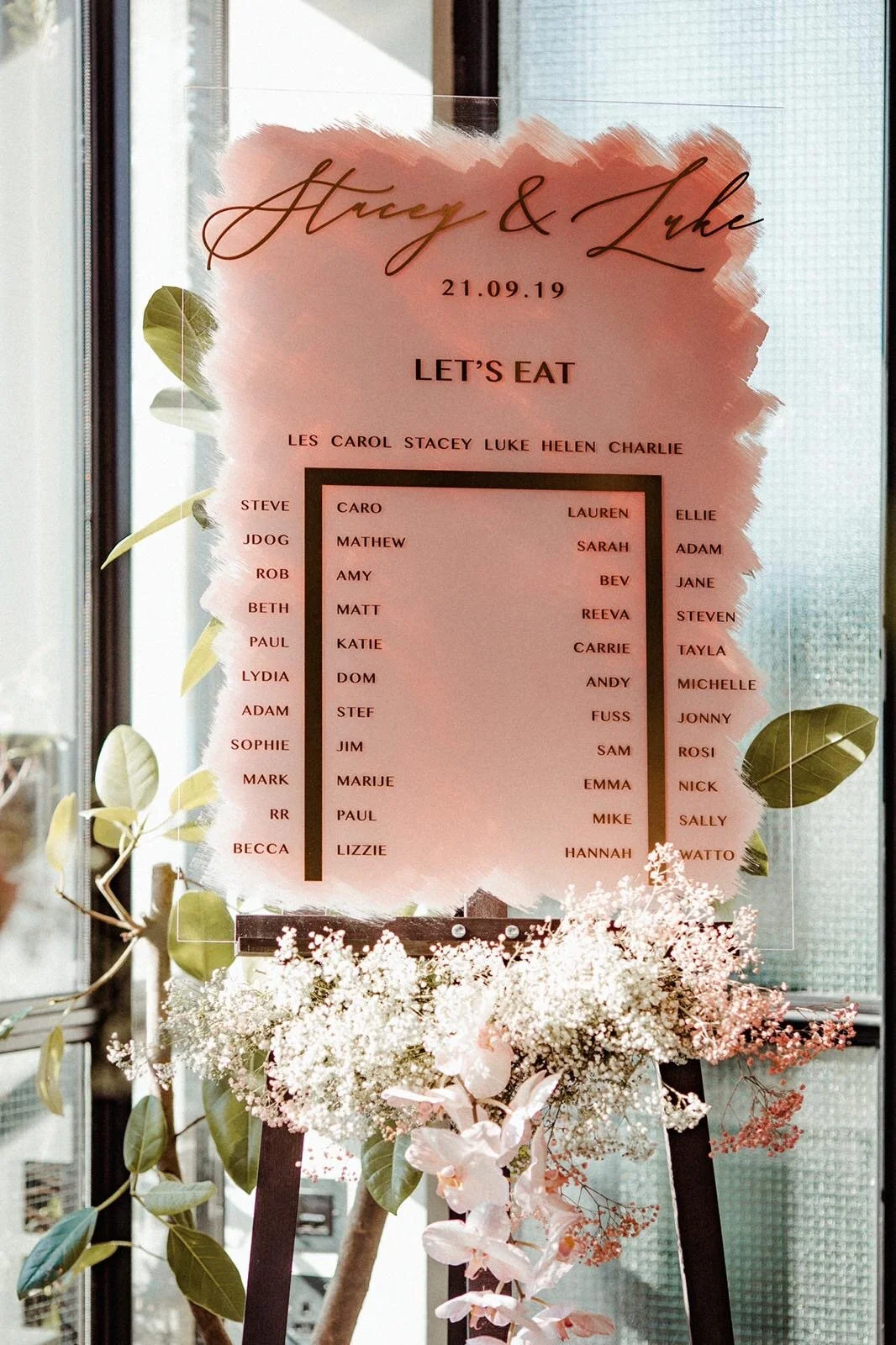 Acrylic wedding sign