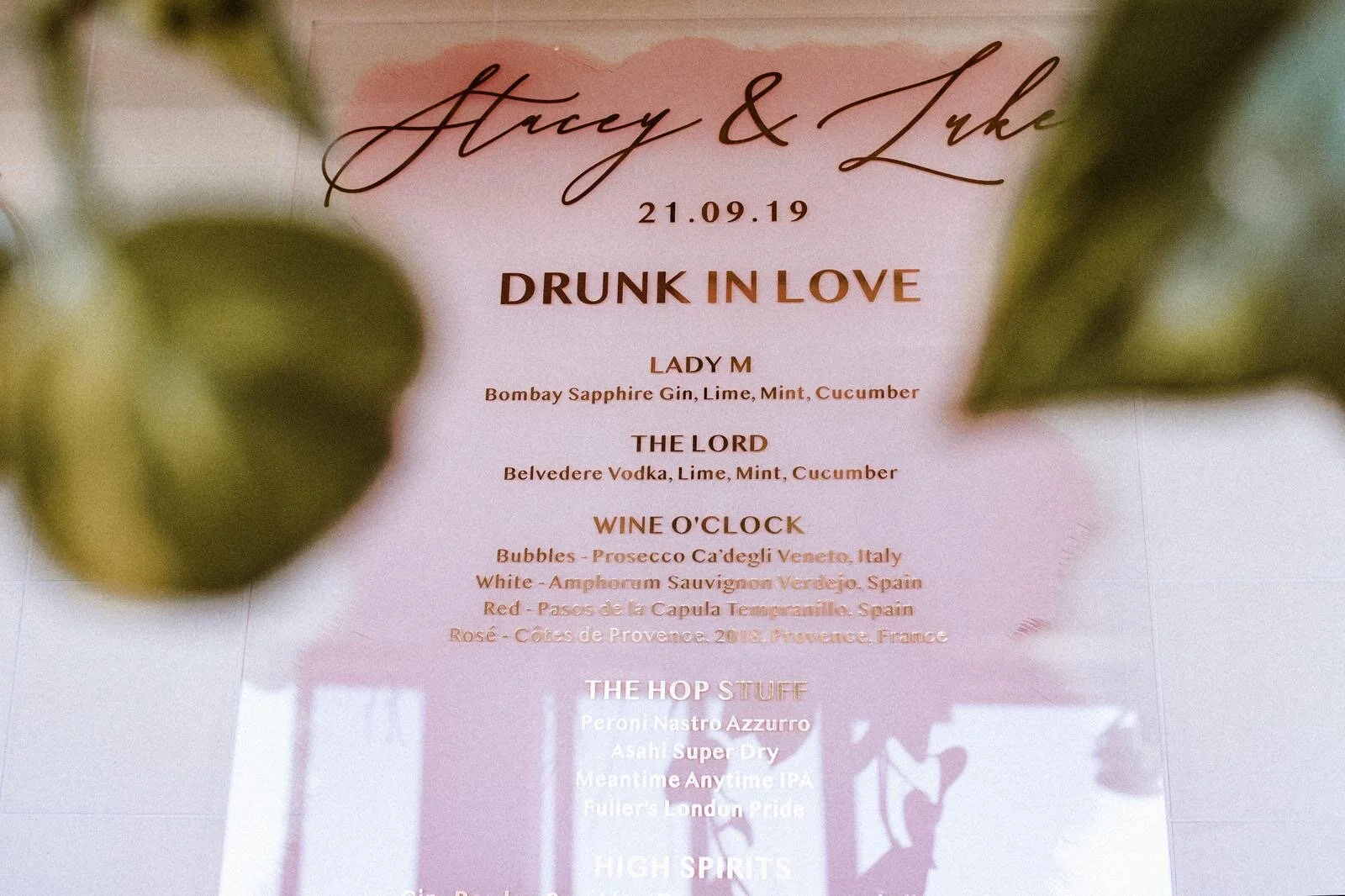 Acrylic wedding Sign