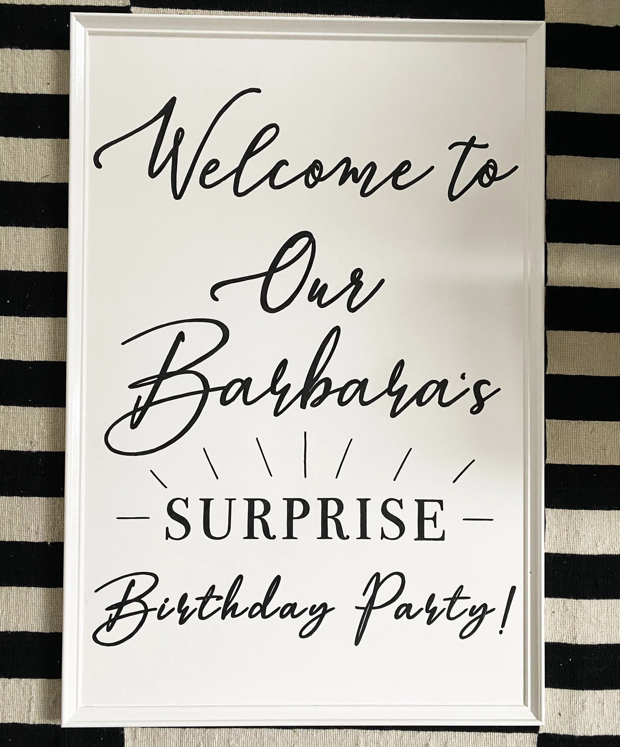 Hand painted birthday sign