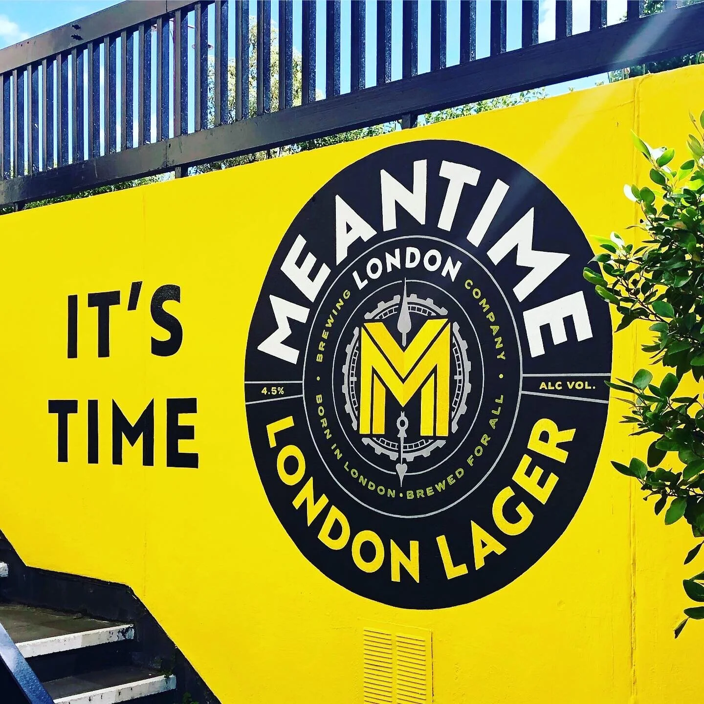 Commissioned project. Hand painted Meantime artwork in pub beer garden