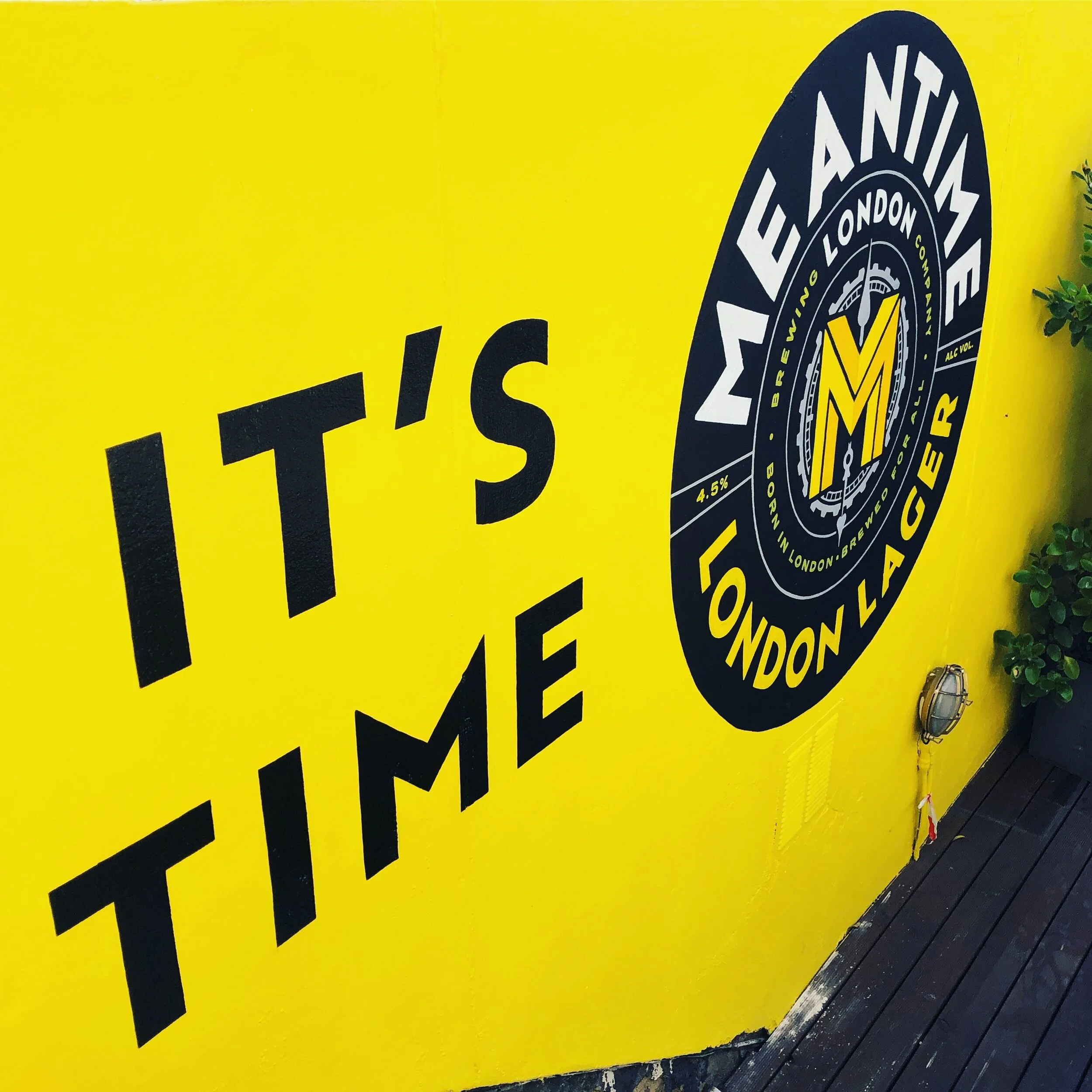 Commissioned project. Hand painted Meantime artwork in pub beer garden