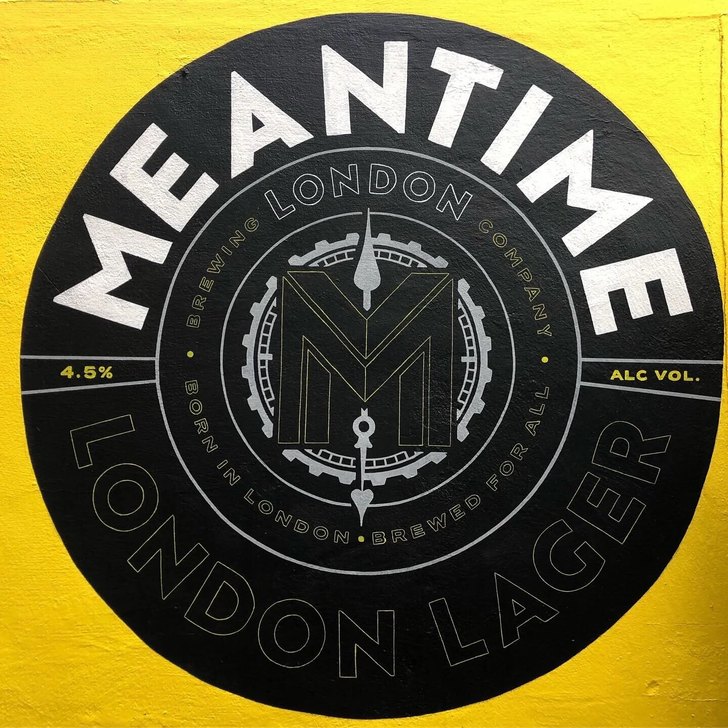 Commissioned project. Hand painted Meantime artwork in pub beer garden