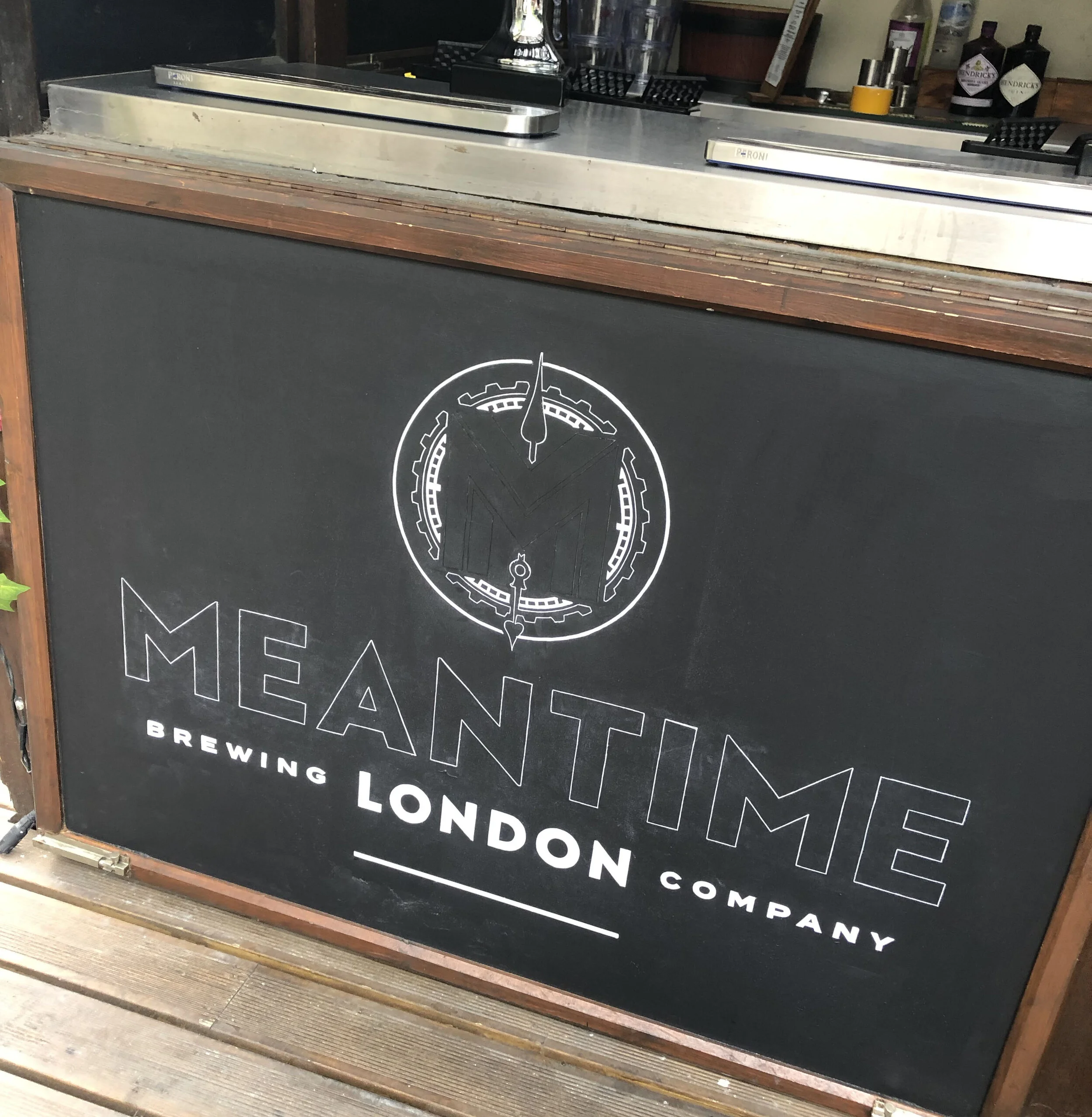 Commissioned project. Hand painted Meantime artwork in pub beer garden