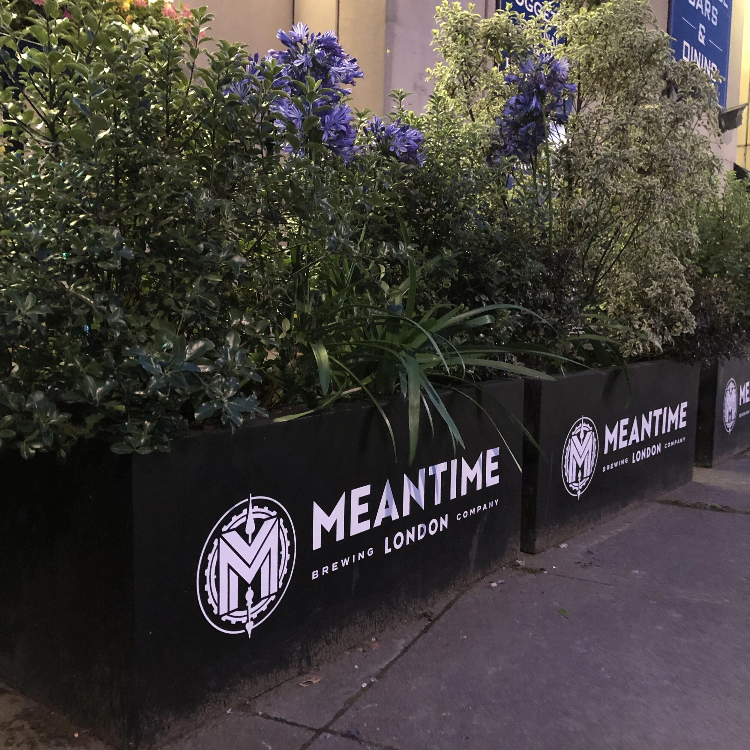 Commissioned project. Hand painted Meantime artwork in pub beer garden