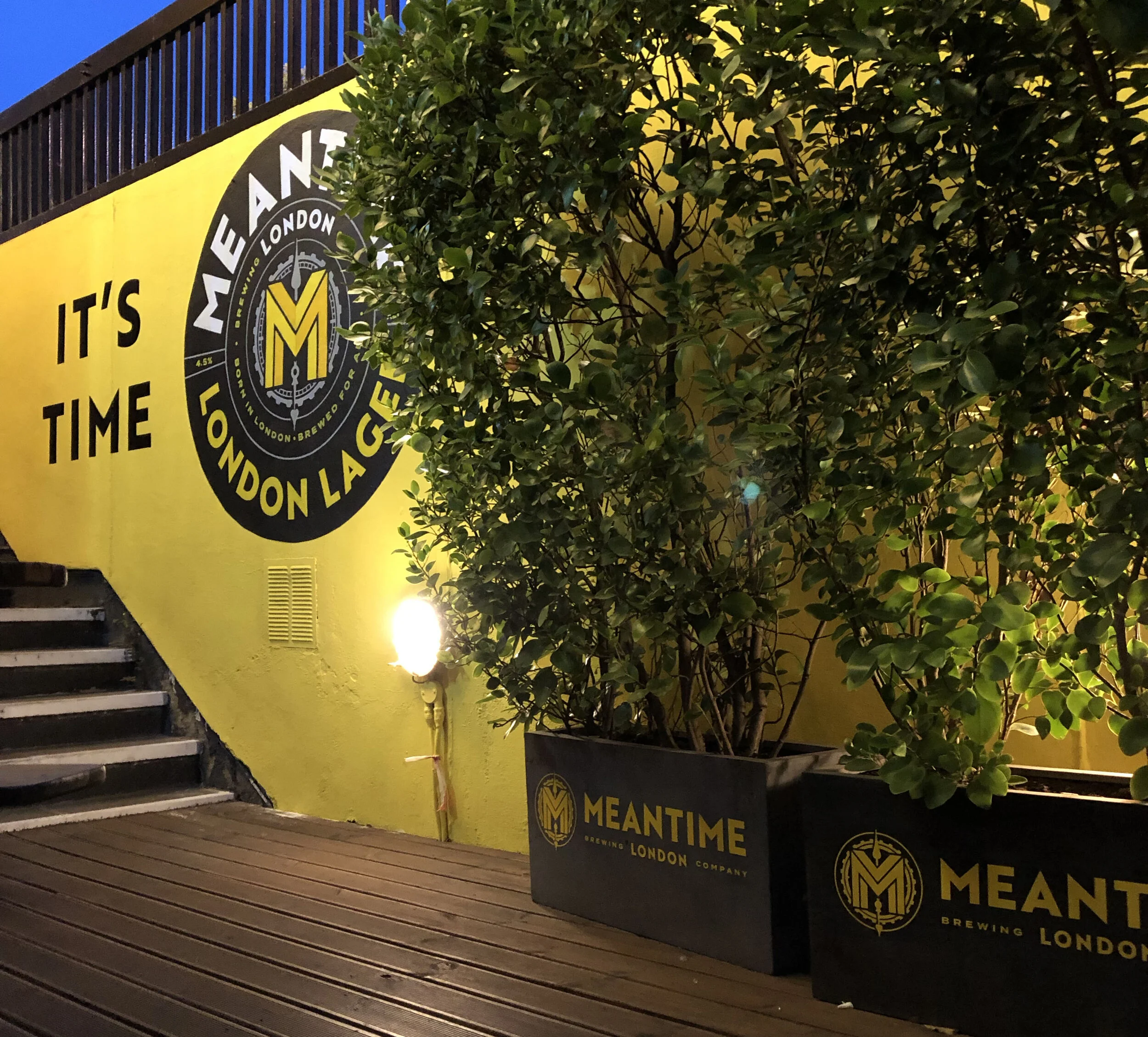 Commissioned project. Hand painted Meantime artwork in pub beer garden