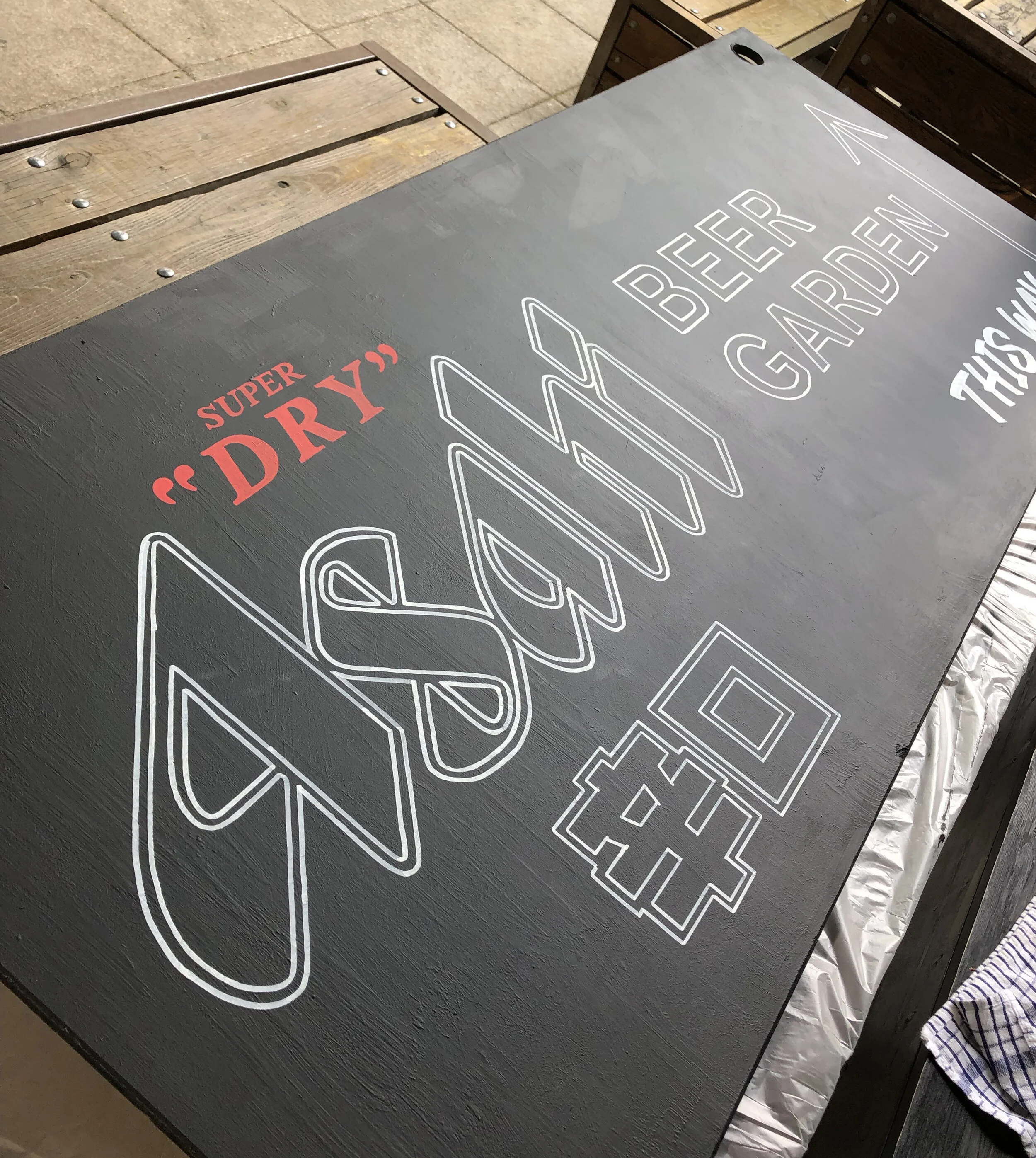 Commissioned project. Hand painted Asahi branded artwork.