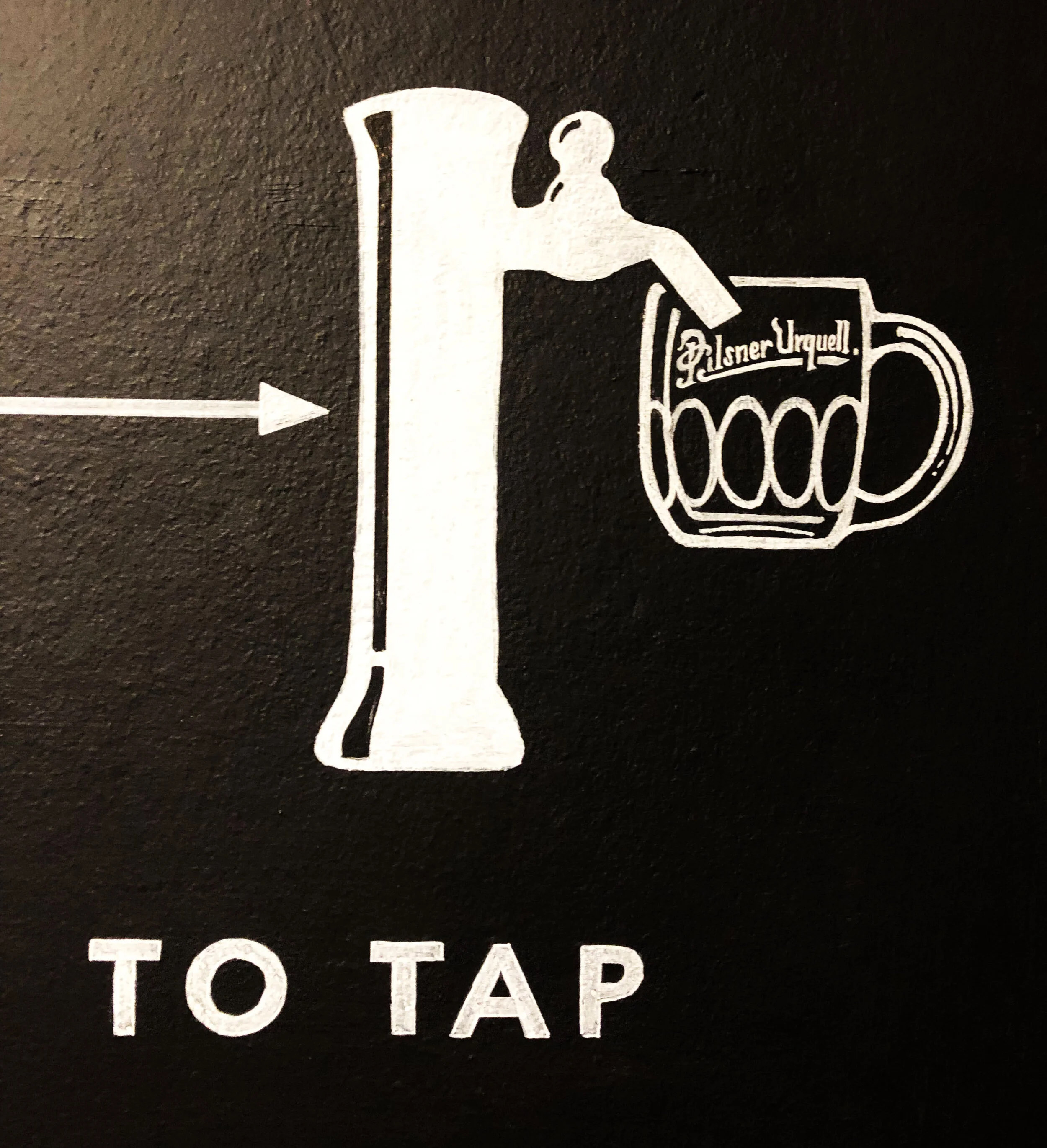 Commissioned work. Hand painted Pilsner Urquell chalkboard infographics and Tank Room graphics