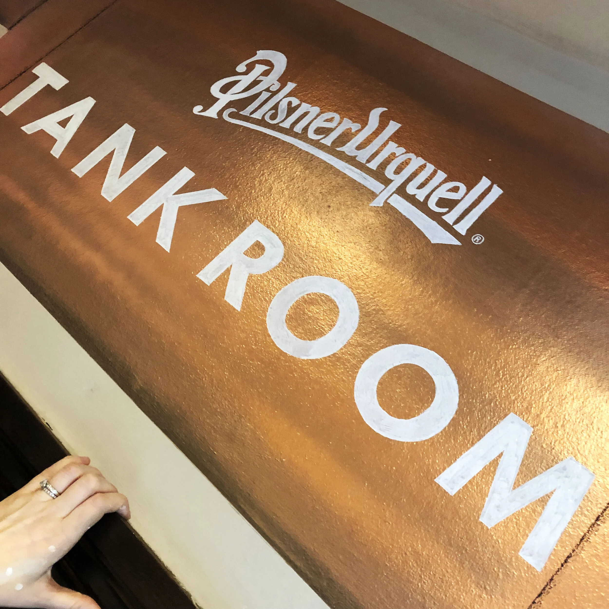 Commissioned work. Hand painted Pilsner Urquell chalkboard infographics and Tank Room graphics