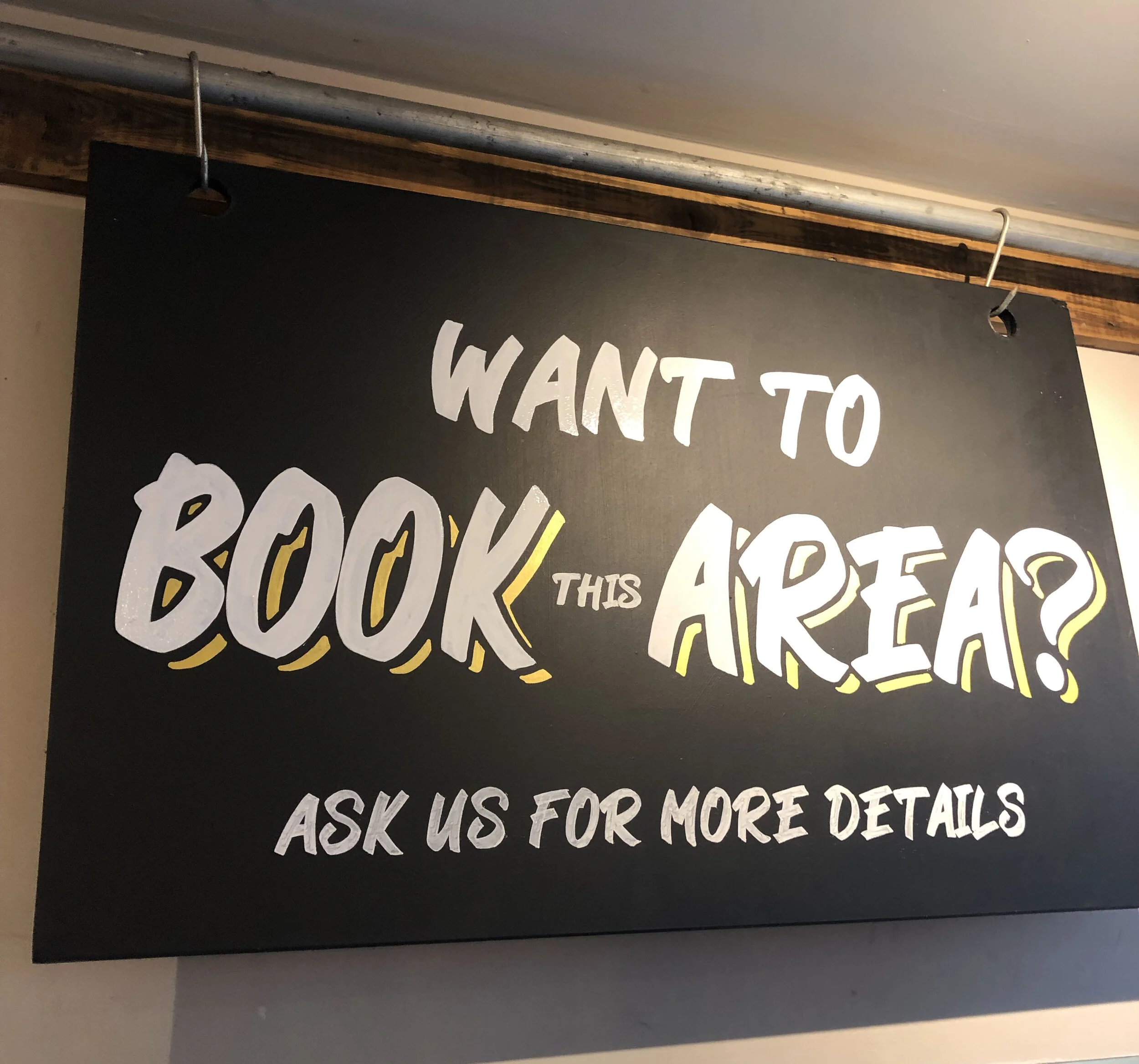 Hand painted pub chalkboard infographics and menu boards.