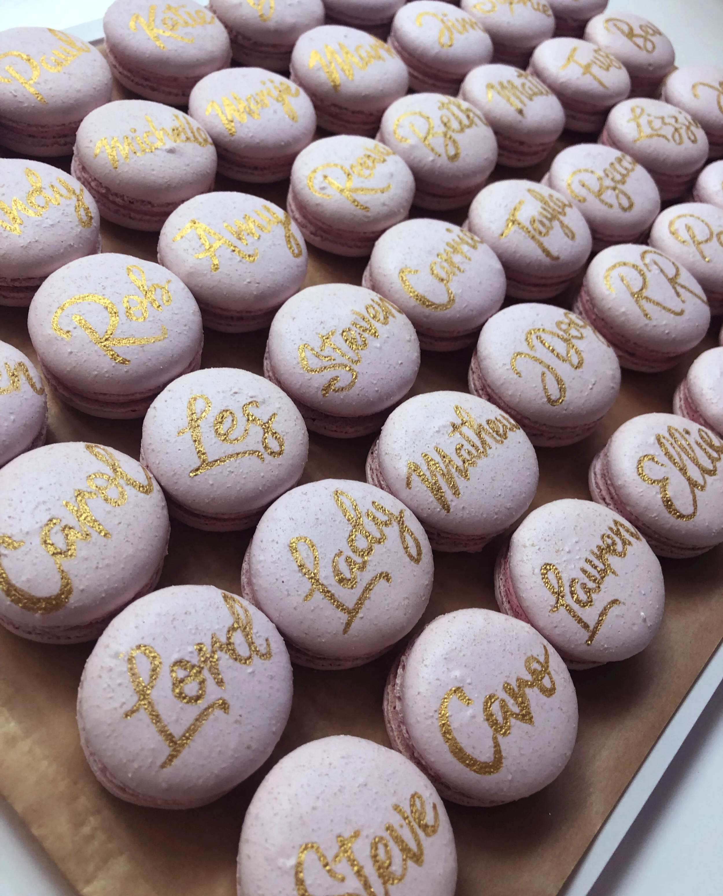Hand painted wedding macarons