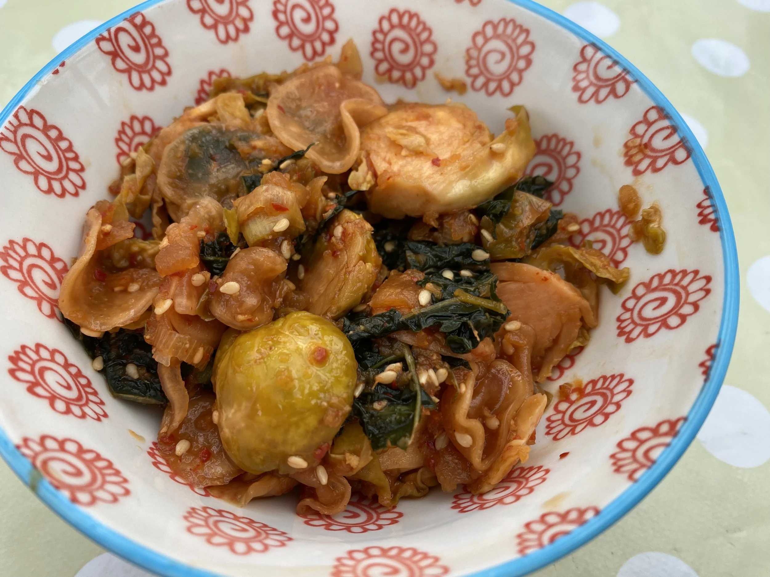 Brussels Sprouts and Kale Kimchi