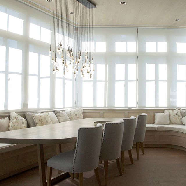 Probably the prettiest dining room we ever built. ⠀
The light fixure! The chairs! The bench! The windows!⠀
It was just as comfy as it was beautiful. ⠀
----⠀
⠀
----⠀
⠀
 #detail #life #design #interiordesign #architecture #interior #home  #luxuryreales