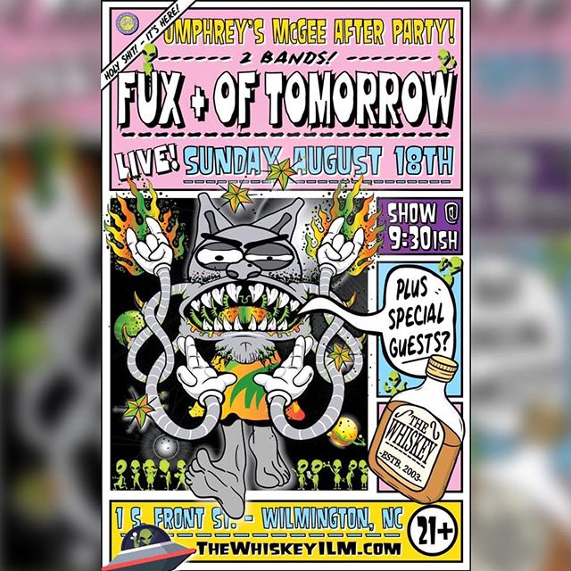 *TONIGHT* SUN 8/28 ~ Official @UmphreysMcGee Afterparty with @bandoftomorrow and @fuxband ~ kicks off at @whiskeyilm as soon as #UM wraps up at @greenfieldlakeamp - can&rsquo;t wait to see you all, Wilmington family 🤘
.
.
.
.
.
#umphreysmcgee #umphr