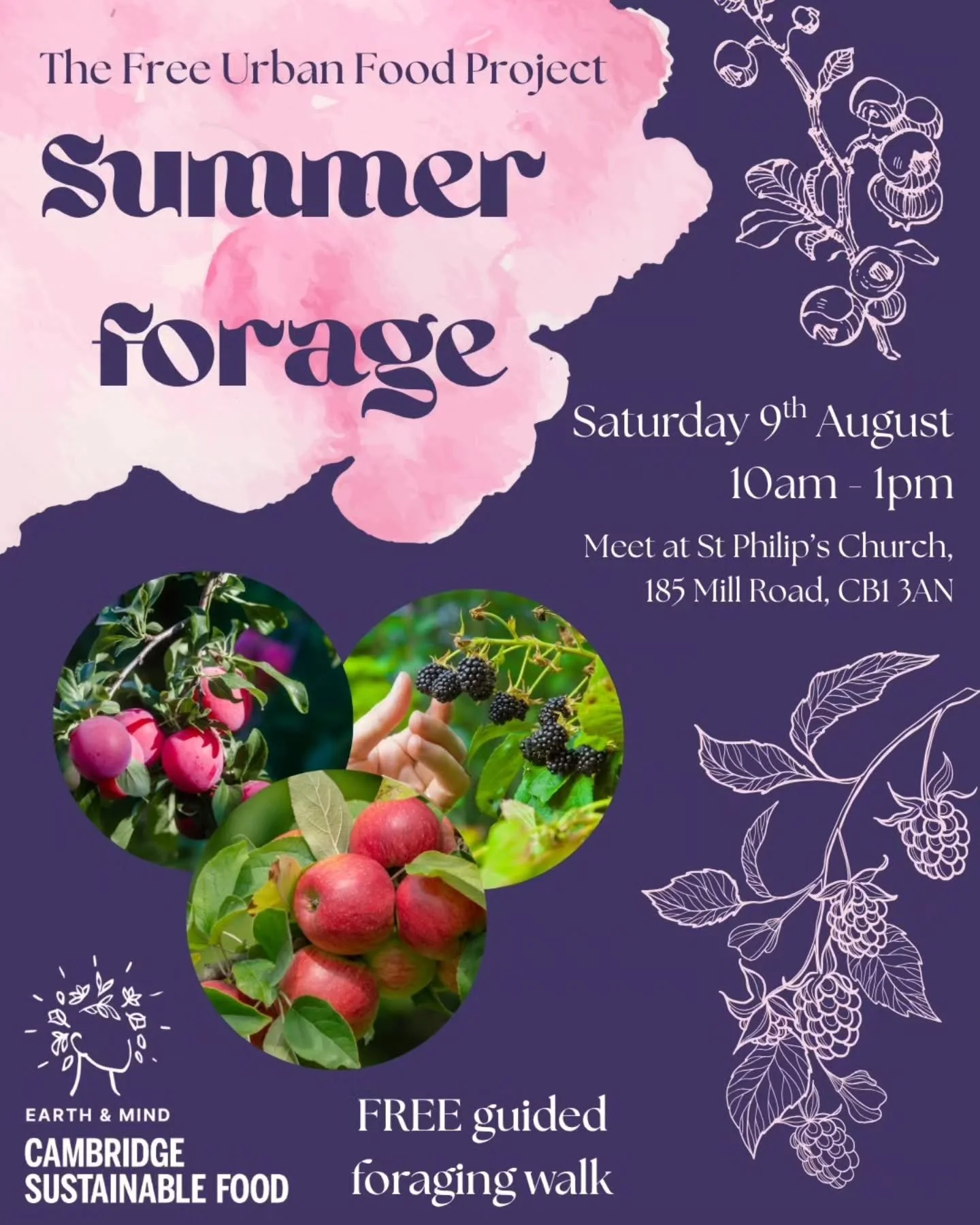 🍏🍇 The Free Urban Food Project is back! 🍏🍇

This summer, Cambridge Sustainable Food and Earth &amp; Mind are back again on a mission to help people overcome the barriers to accessing free food by educating around the availability and abundance of